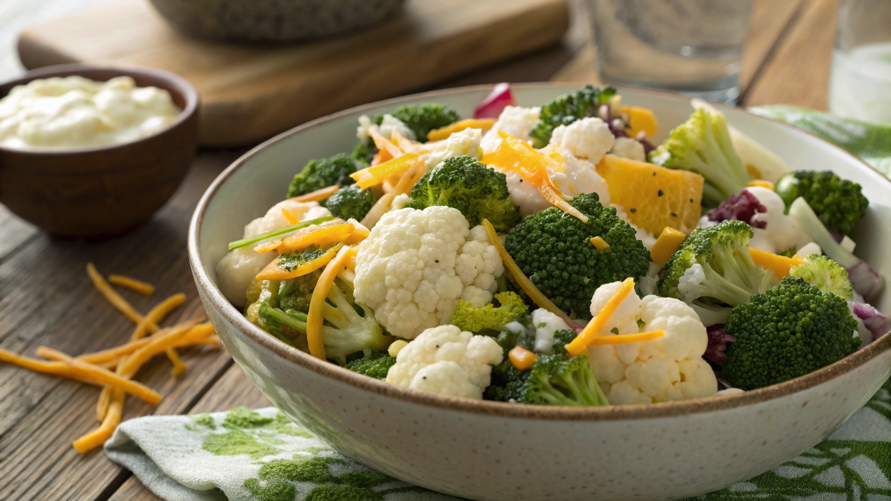 Keto Broccoli Cauliflower Salad