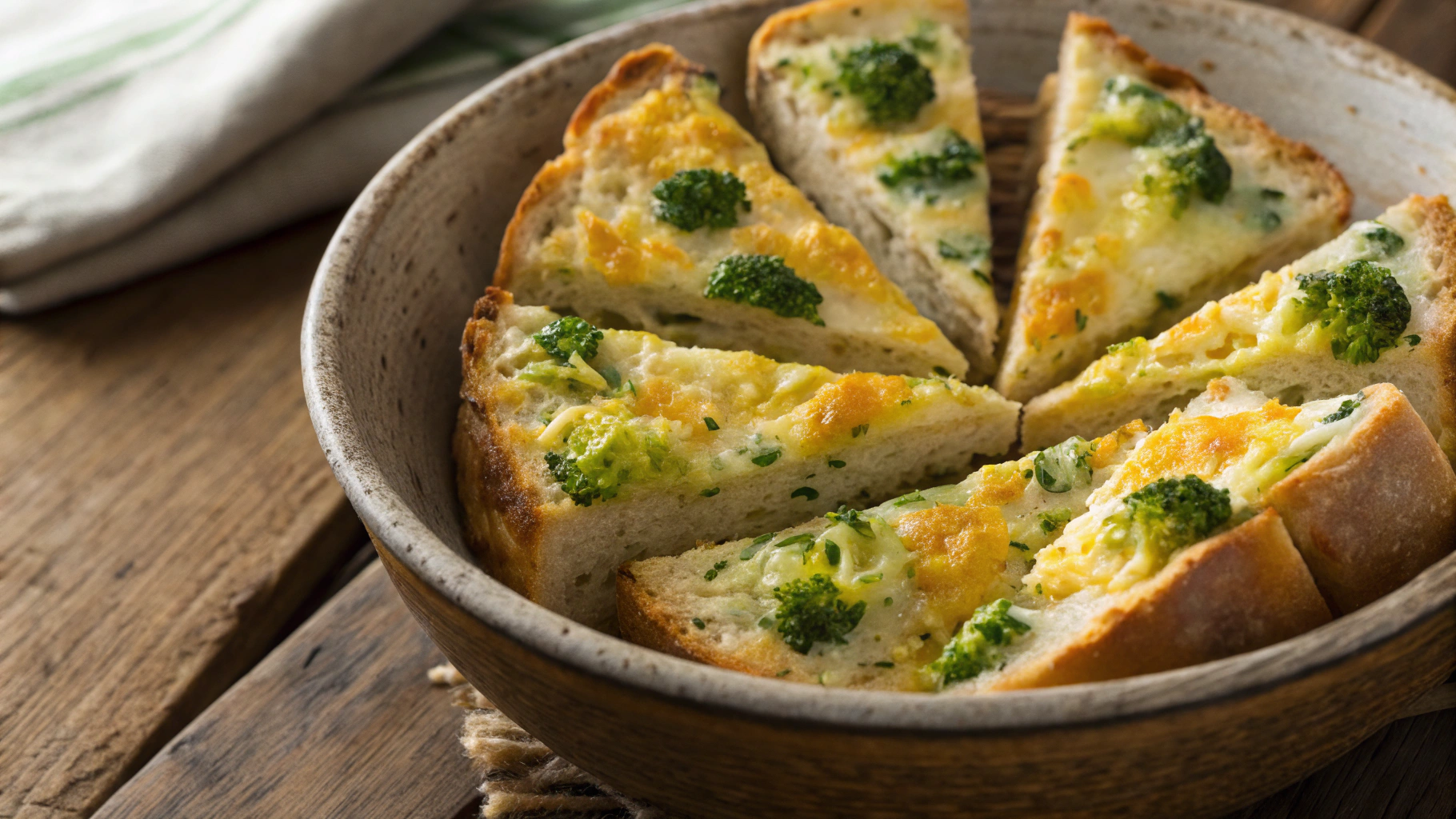 Keto Broccoli Cheddar Garlic Bread