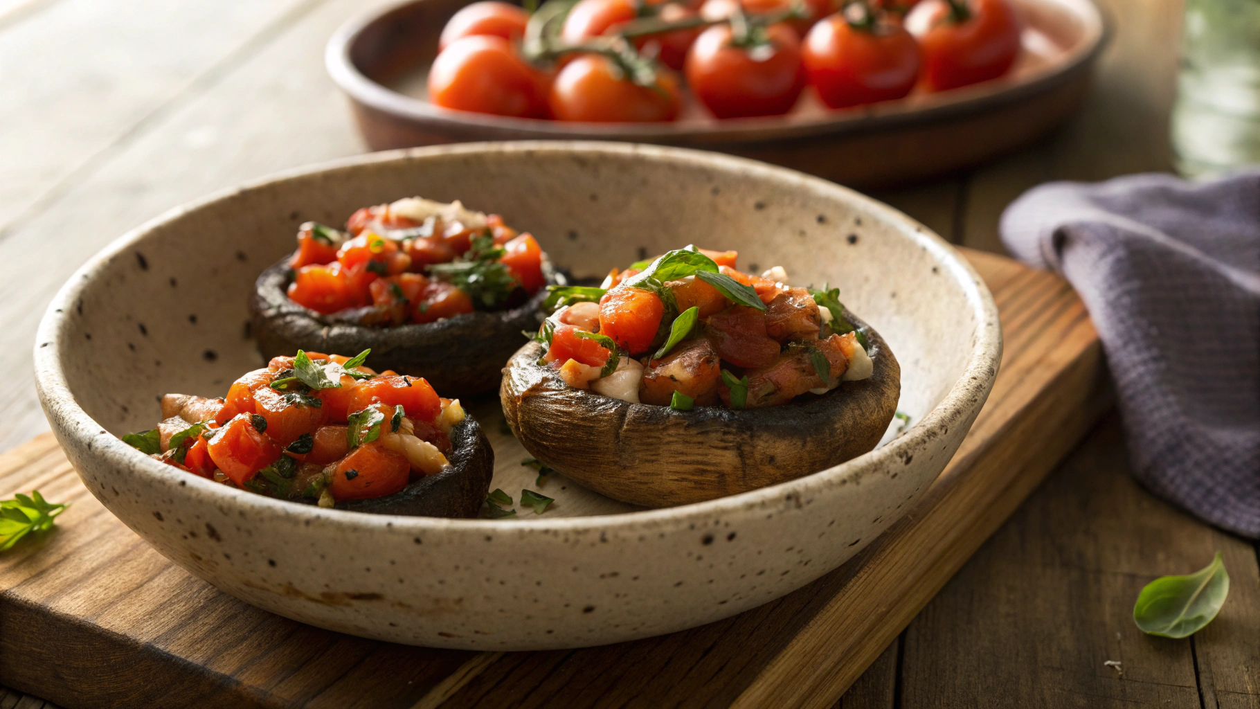 Keto Bruschetta Mushrooms