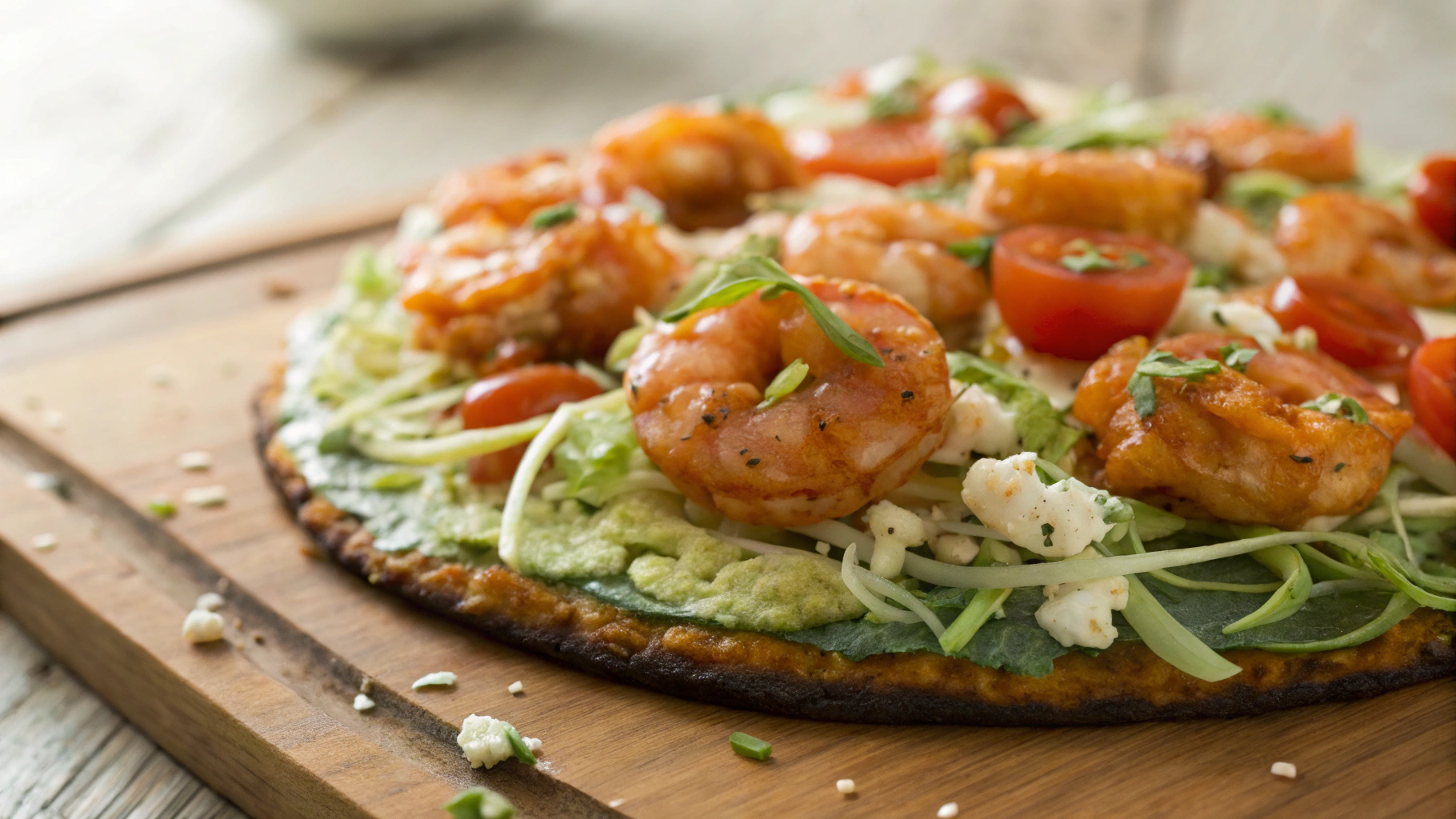 Keto Buffalo Shrimp Pizza
