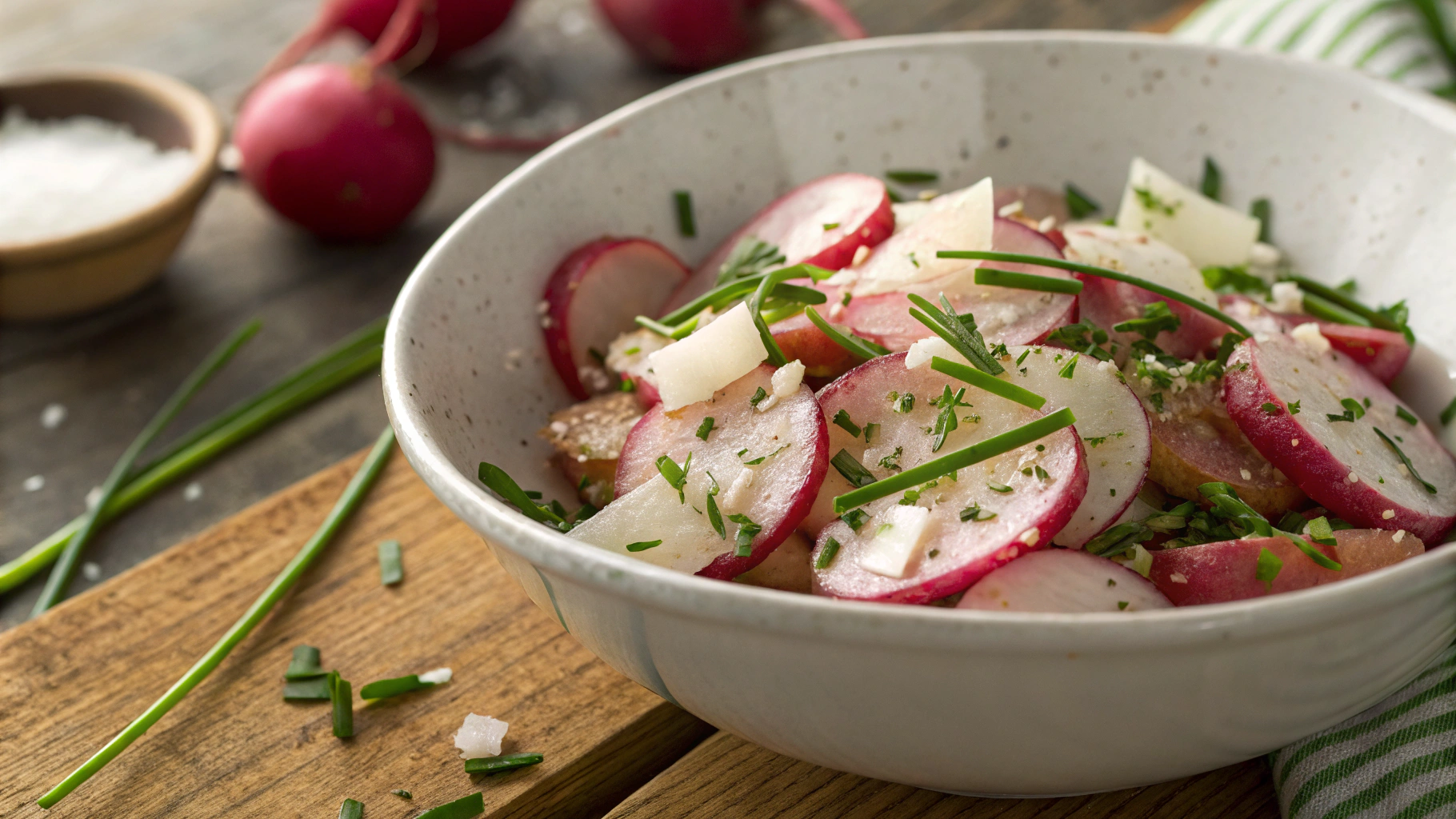 Keto Butter Roasted Radishes with Chives and Parmesan