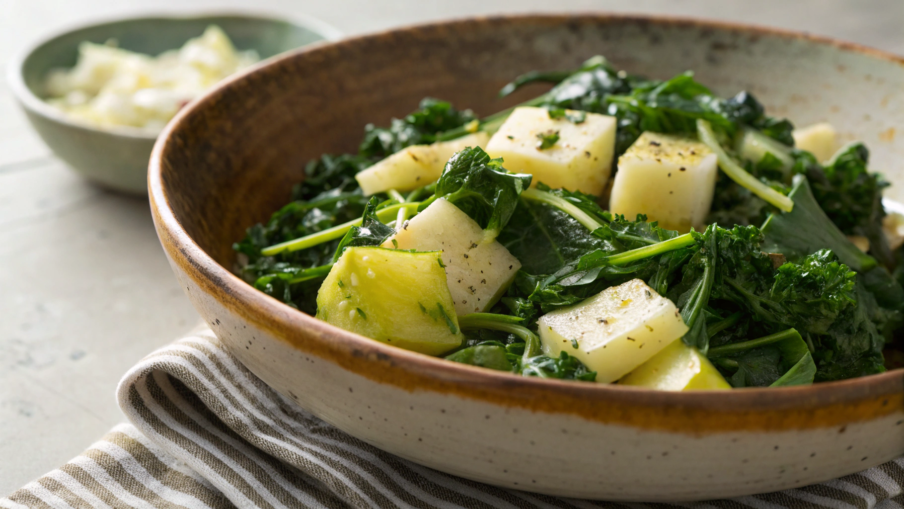 Keto Butter Sauteed Kohlrabi and Greens