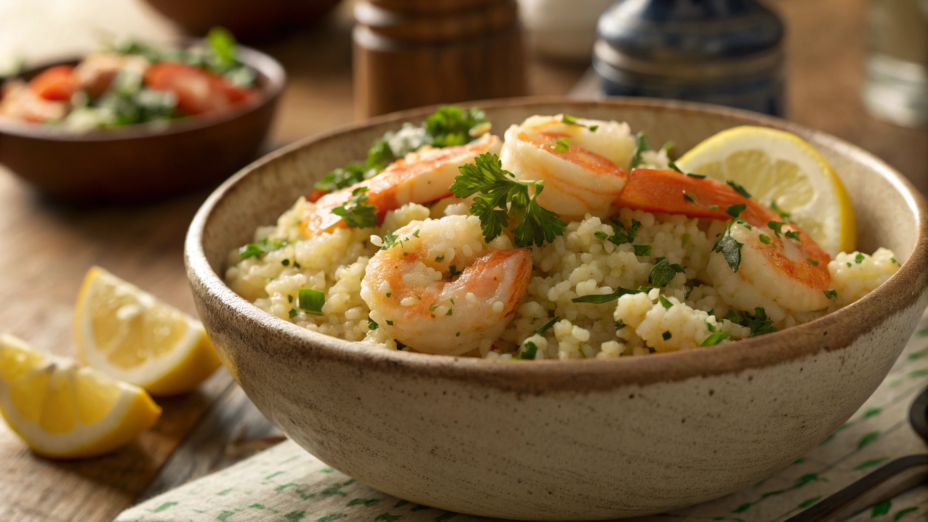 Keto Buttery White Wine Seafood Rice