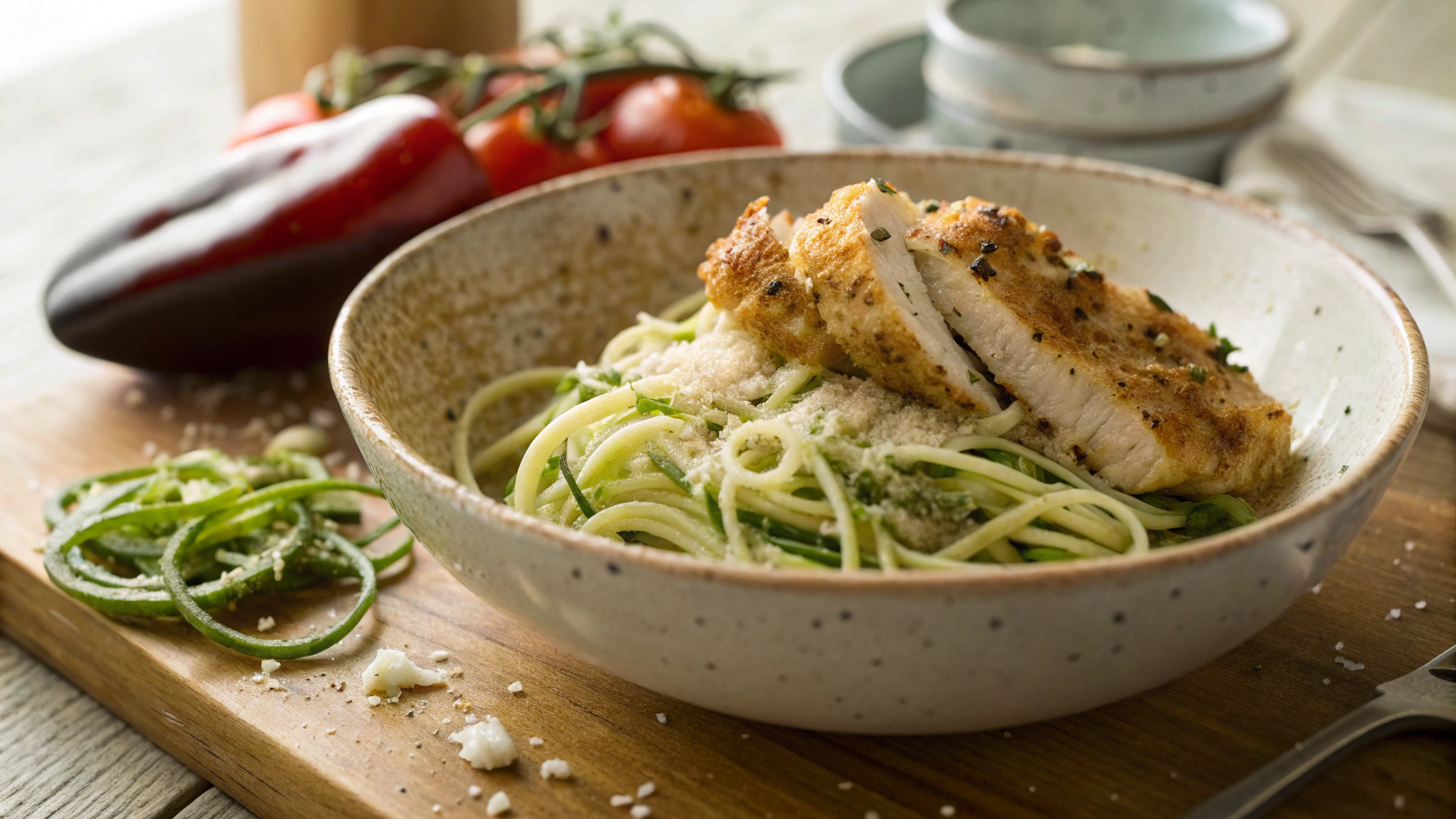 Keto Cacio E Pepe Chicken And Zoodles