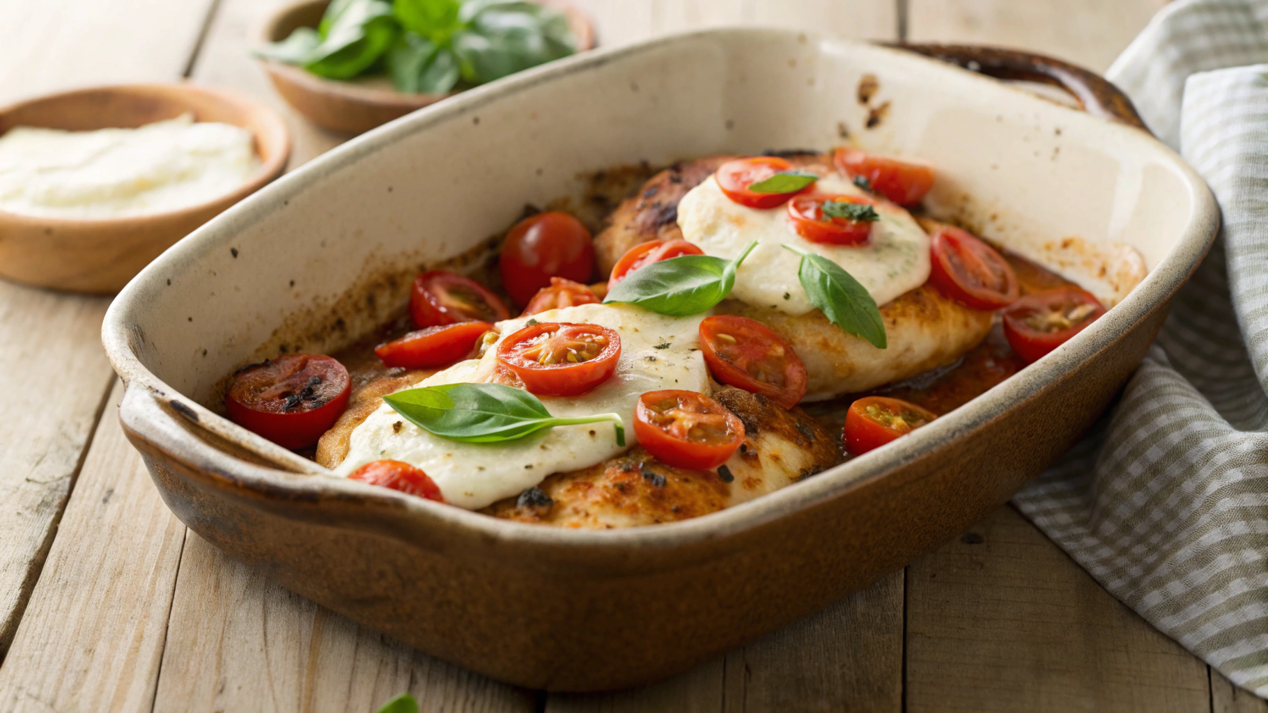 Keto Caprese Chicken Bake