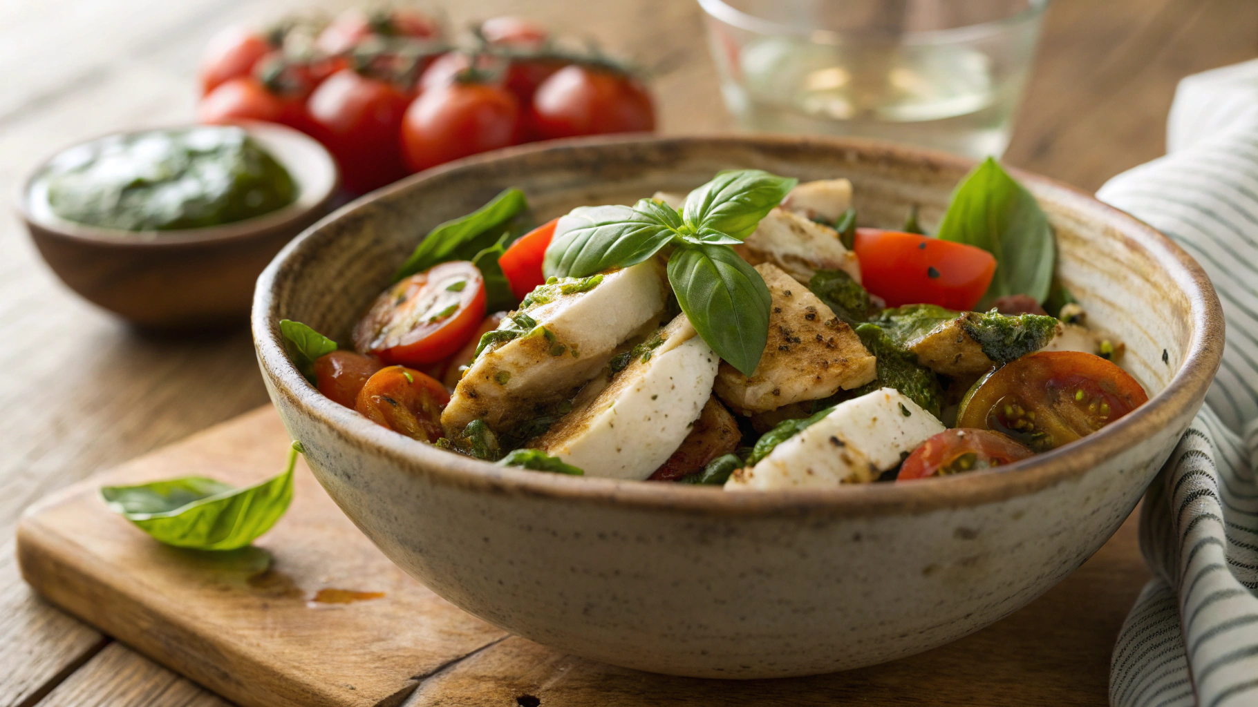 Keto Caprese Chicken Bites Meal Prep