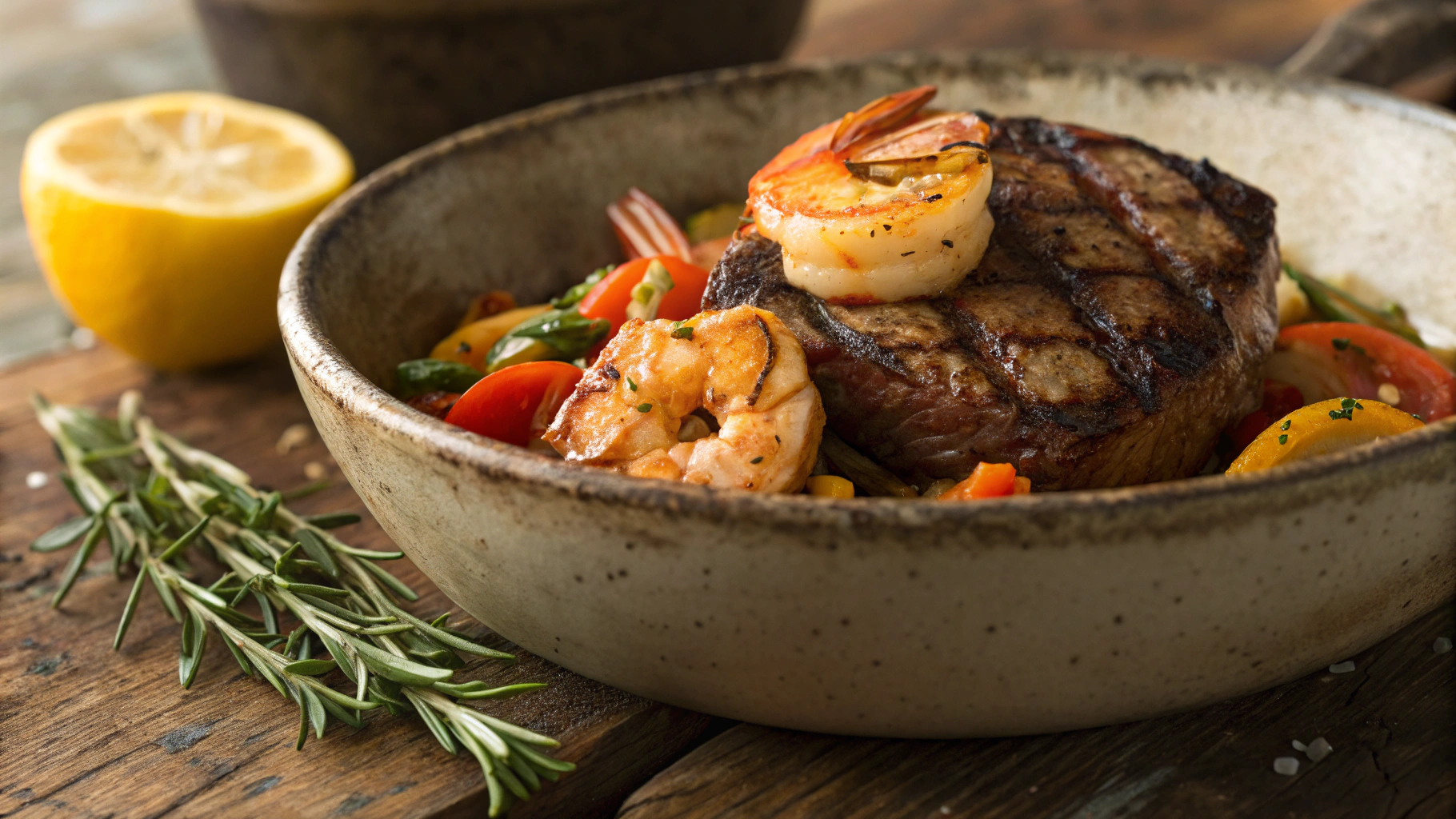 Keto Carb Chopped Surf N Turf Skillet