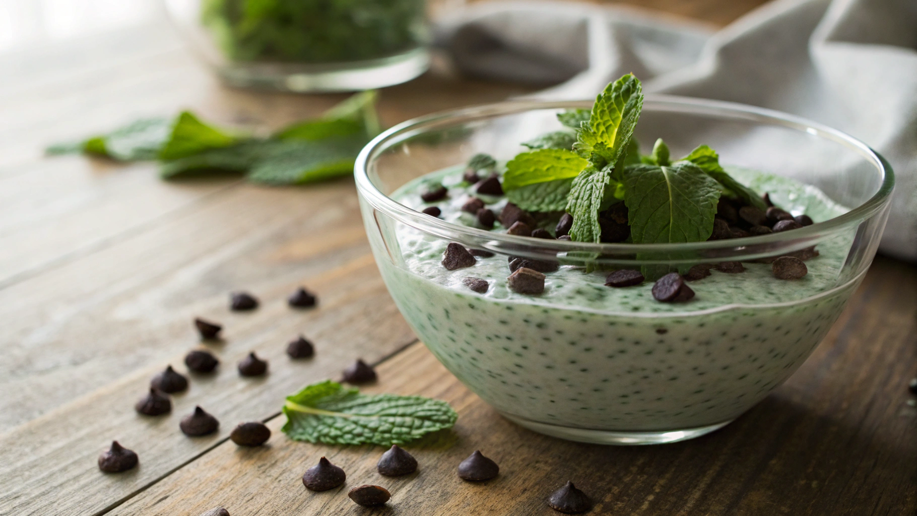 Keto Mint Chip Chia Pudding