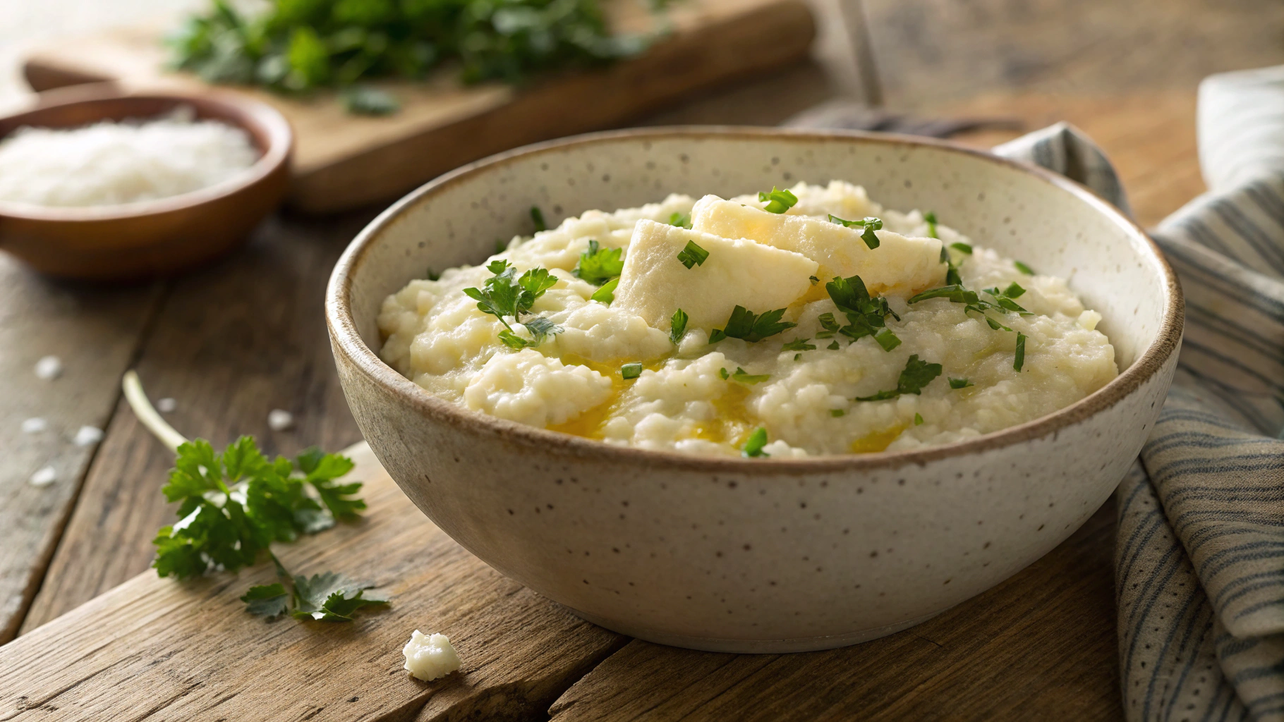Keto Cauliflower And Flax Grits