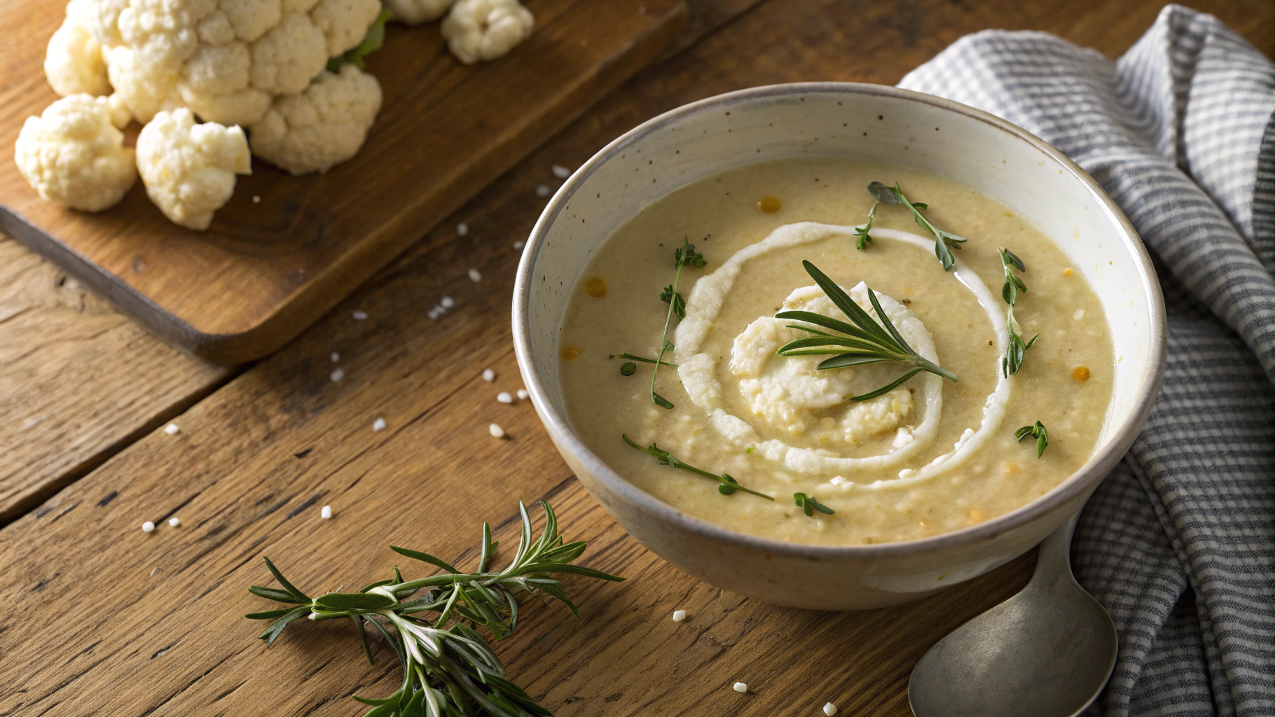 Keto Cauliflower and Spinach Soup