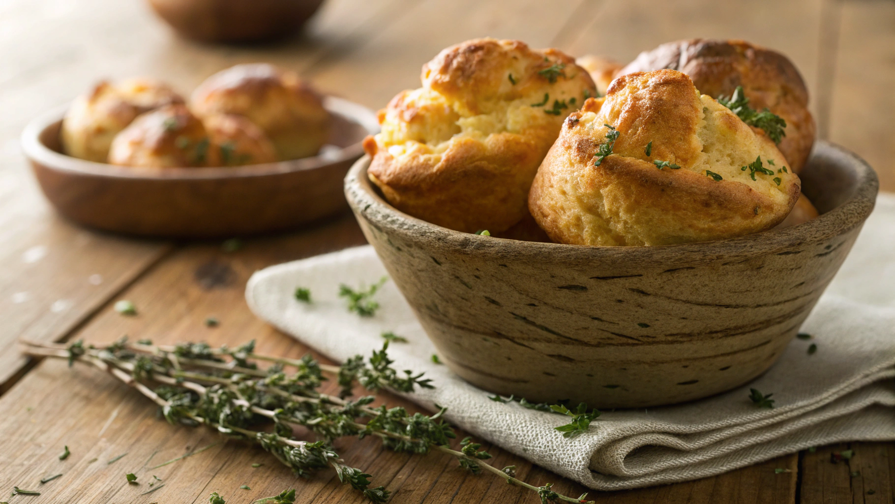 Keto Cheddar Thyme Popovers