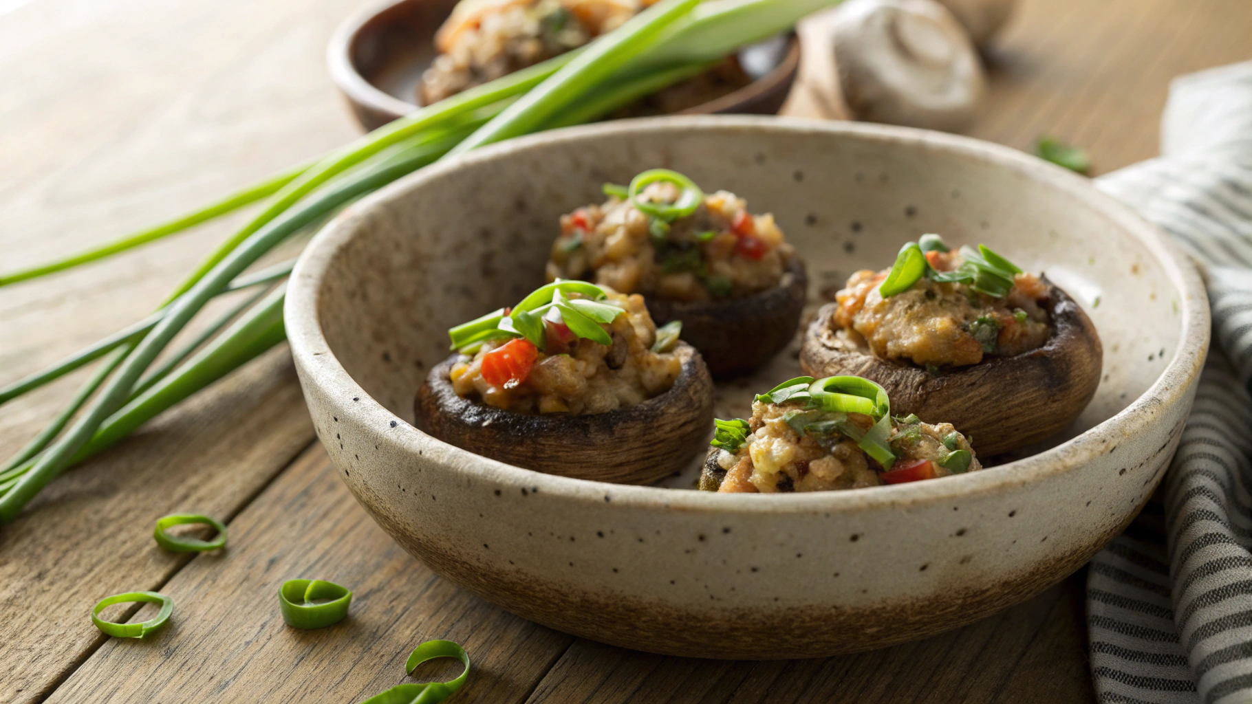 Keto Cheese and Bacon Stuffed Mushrooms