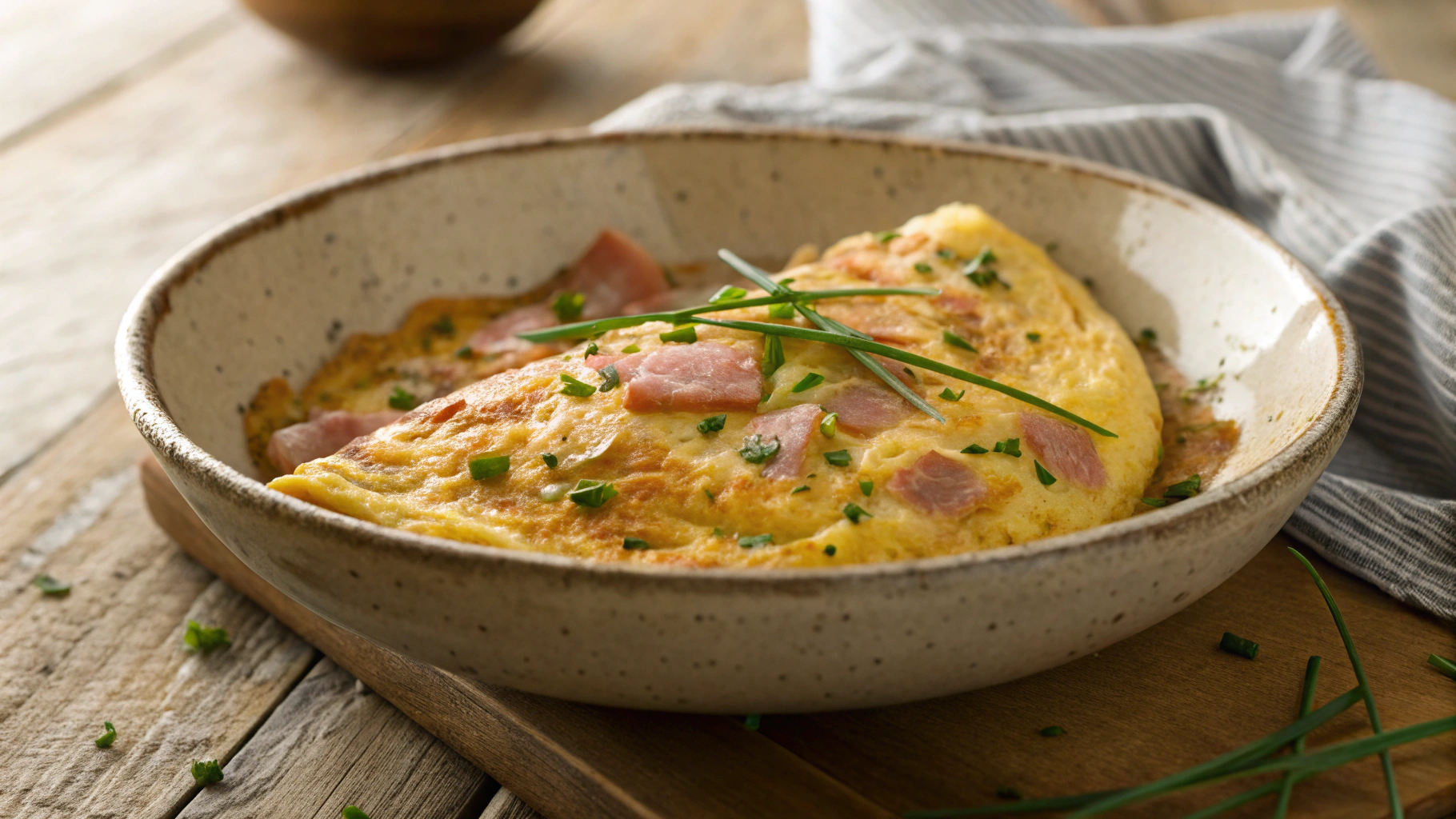 Keto Cheese and Ham Omelette