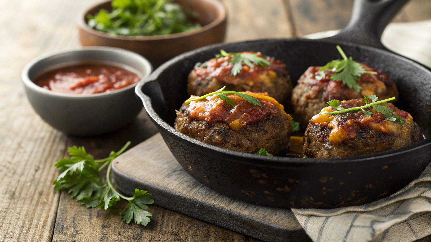 Keto Cheeseburger Mini Meatloaf