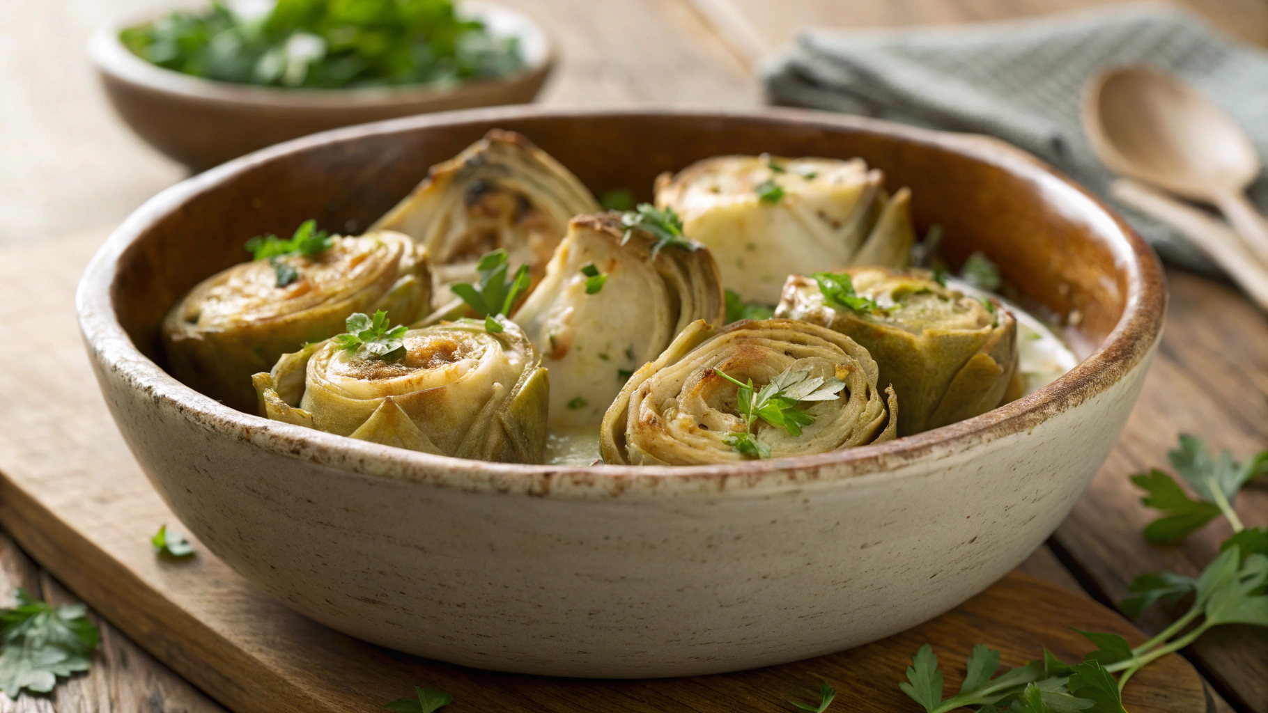 Keto Cheesy Baked Artichoke Hearts