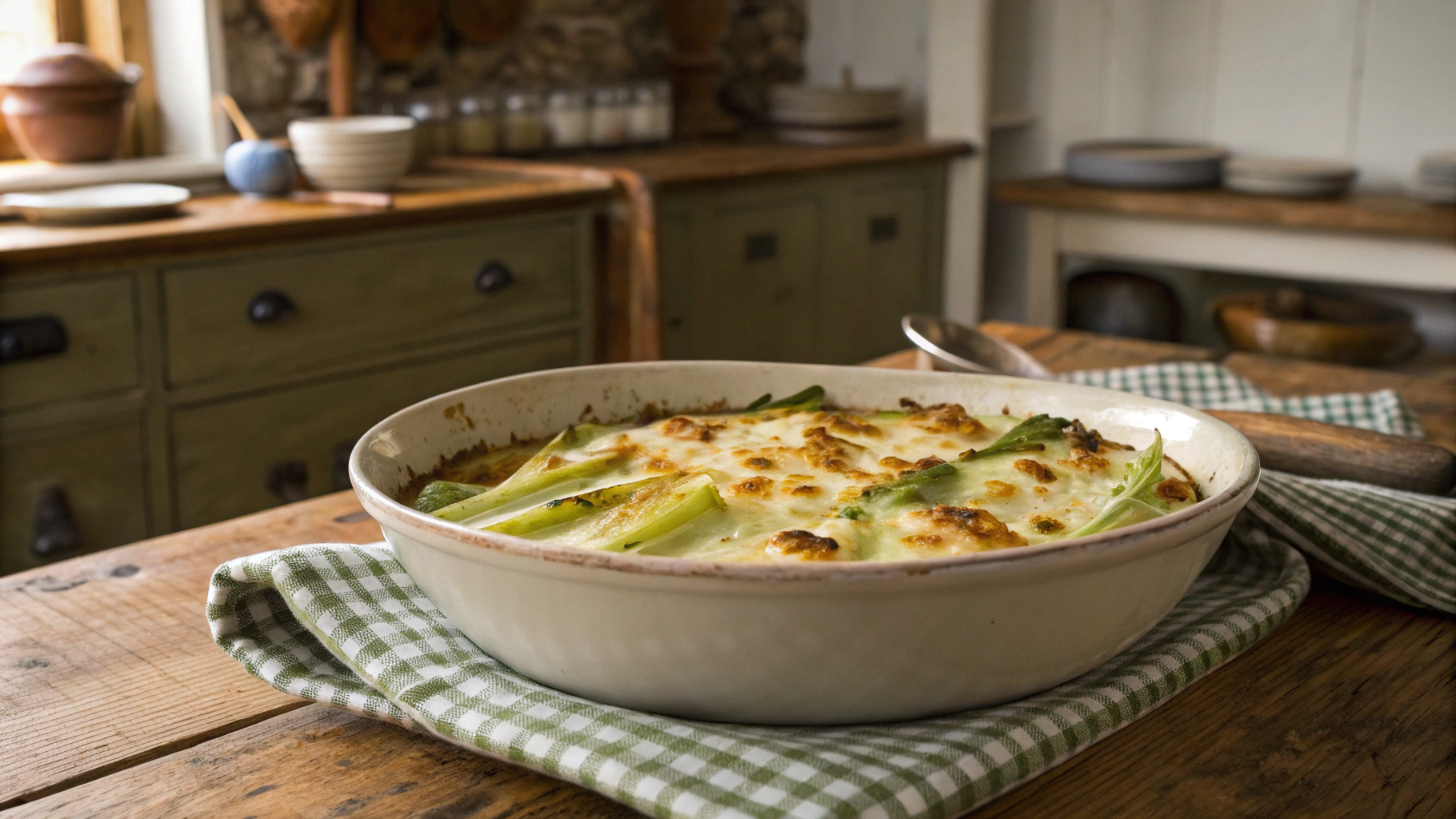 Keto Cheesy Baked Leek