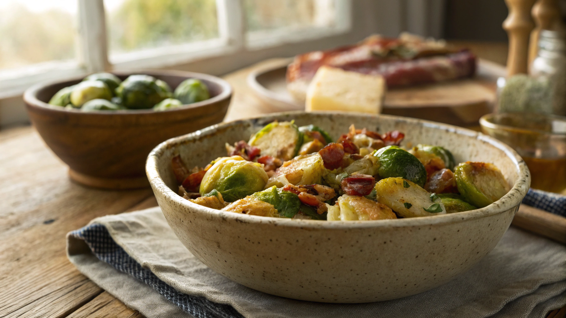 Keto Cheesy Brussels Sprouts With Bacon