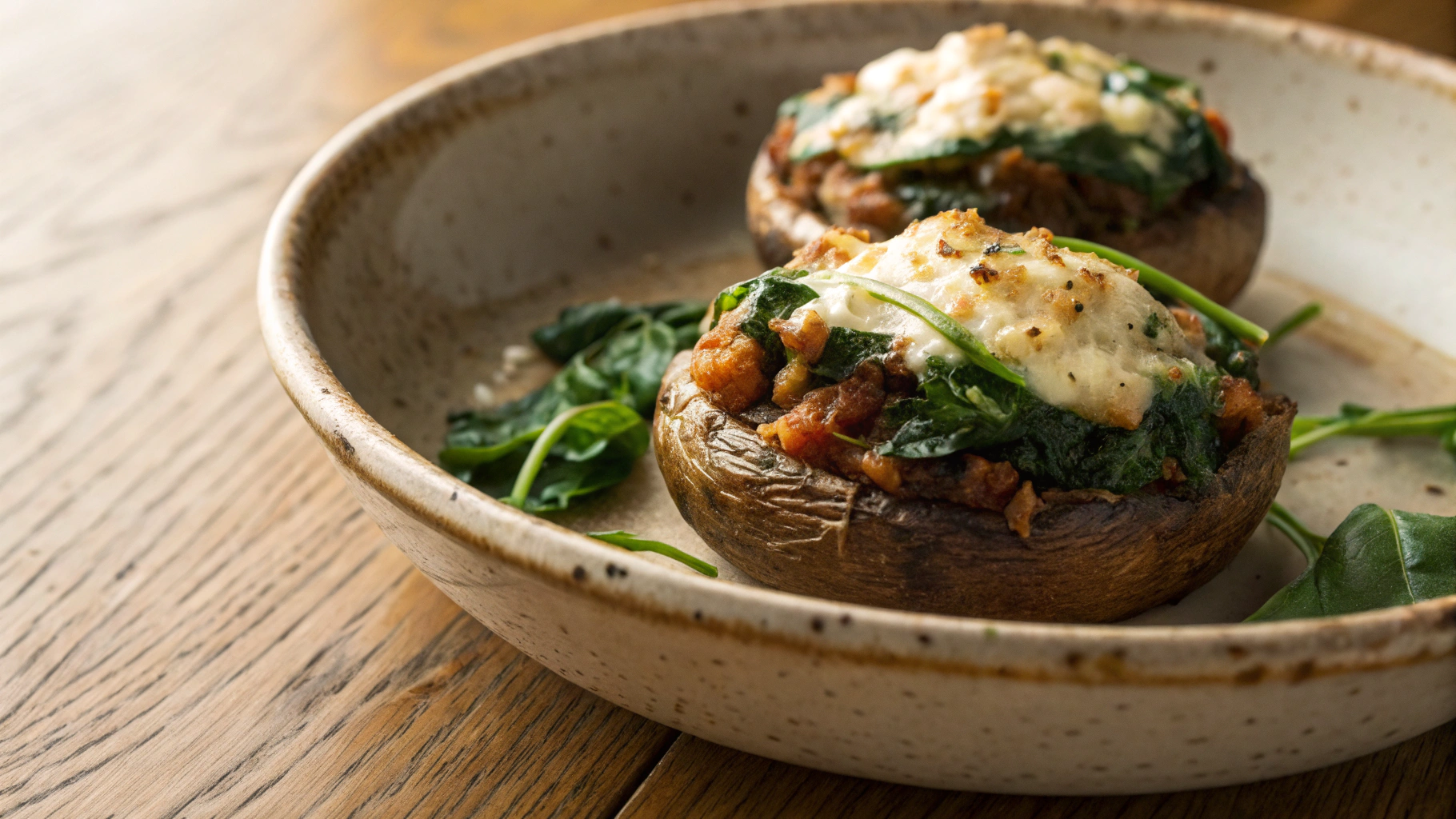 Keto Cheesy Herb Stuffed Mushrooms