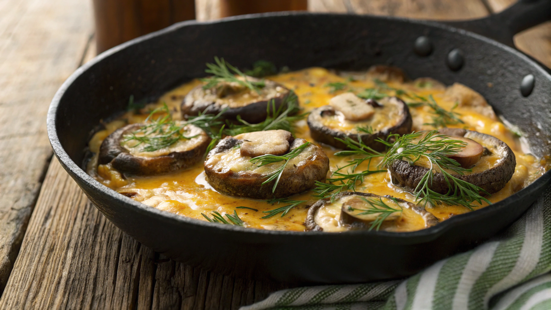 Low Carb Cheesy Portabella Skillet