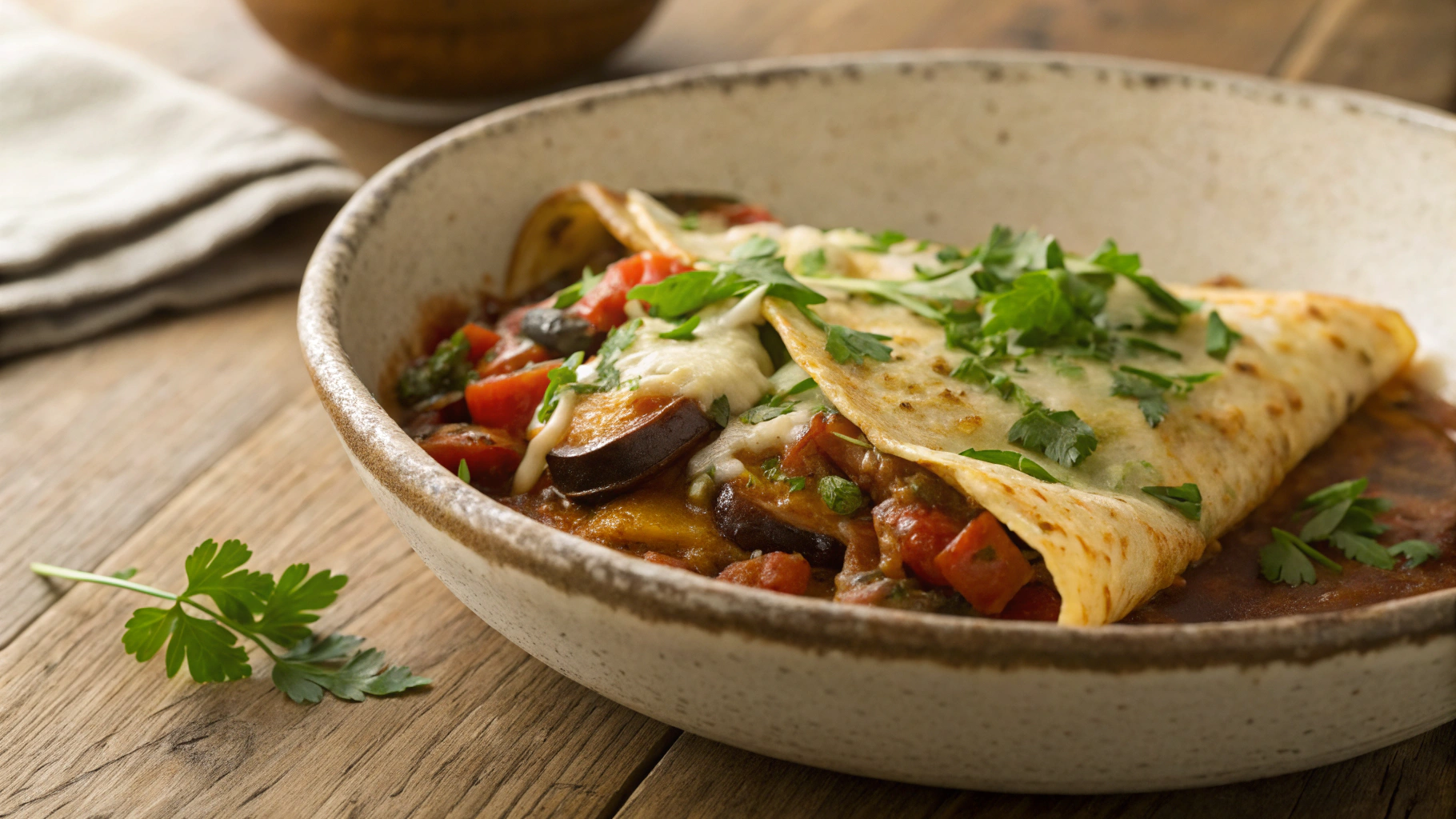 Keto Cheesy Ratatouille Crepes