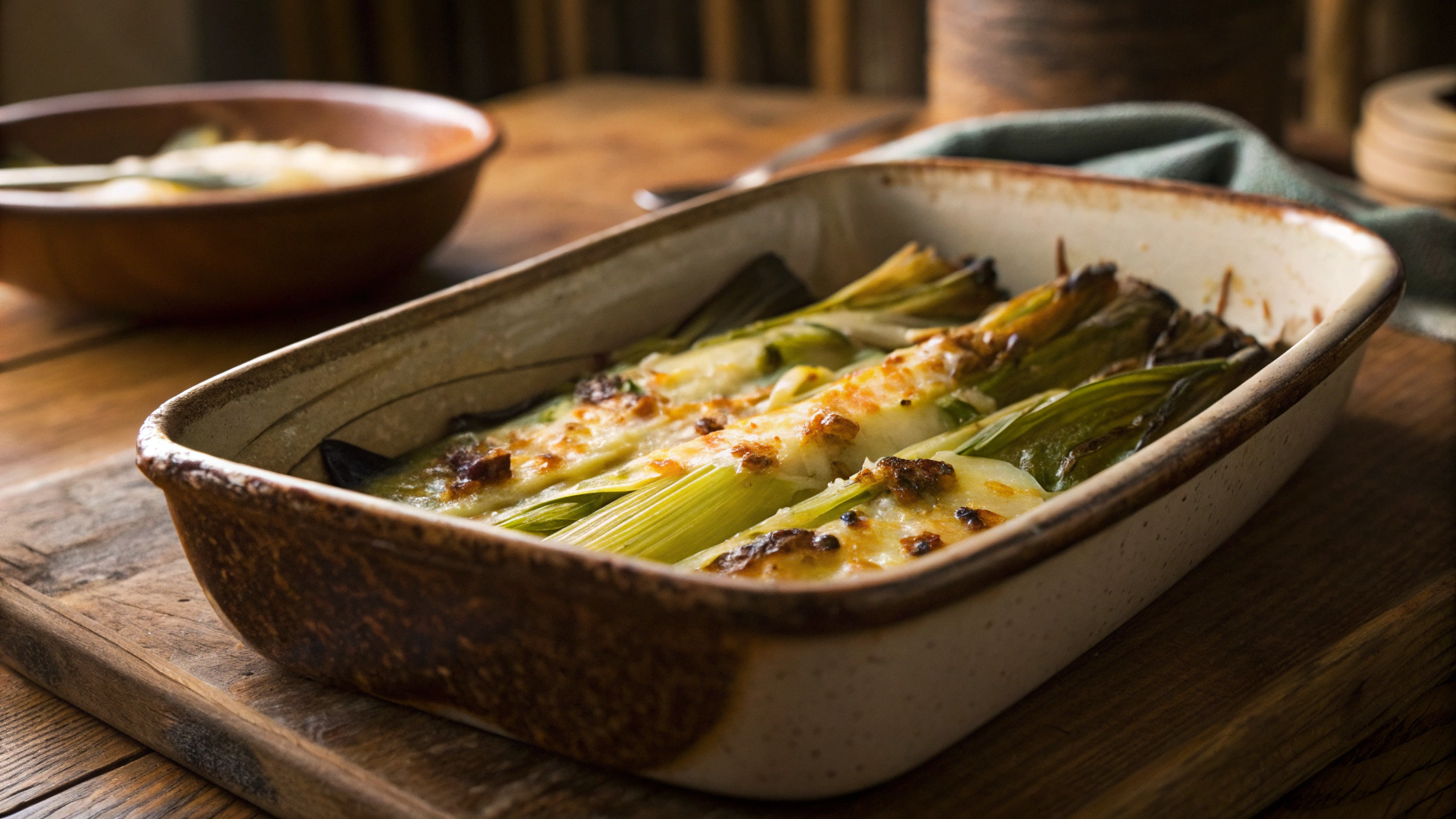 Keto Cheesy Roasted Leeks