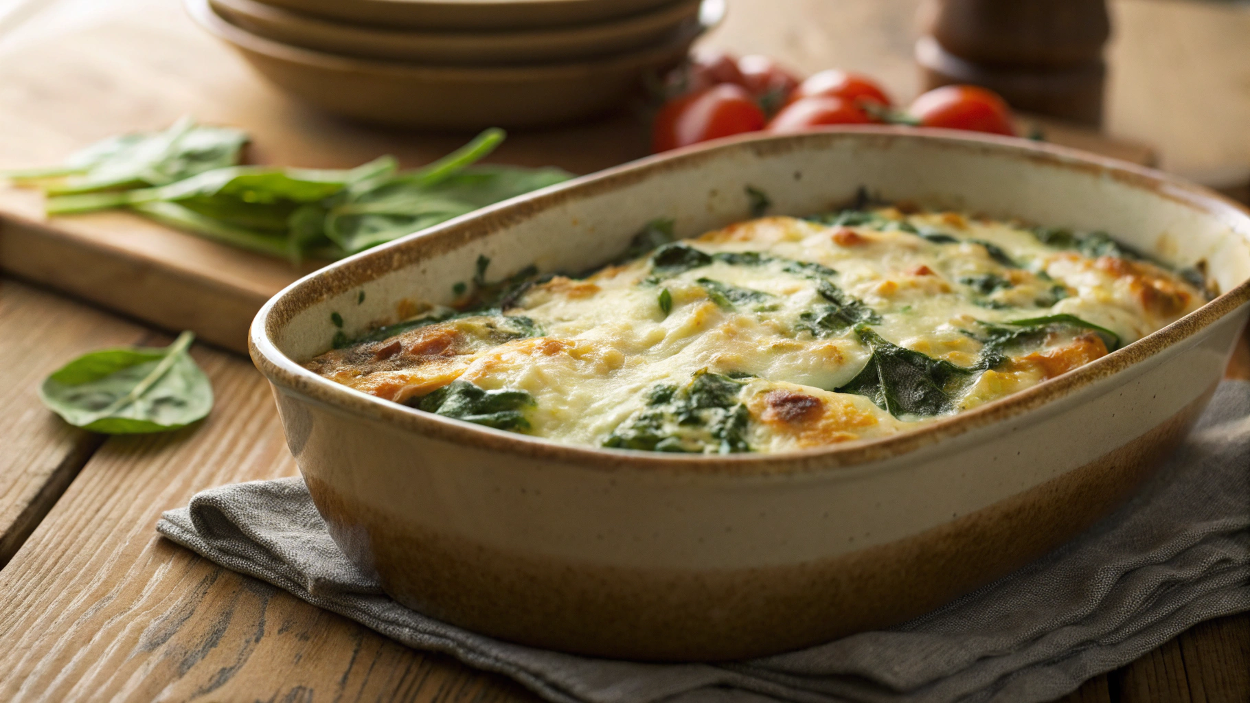Keto Cheesy Spinach Bake