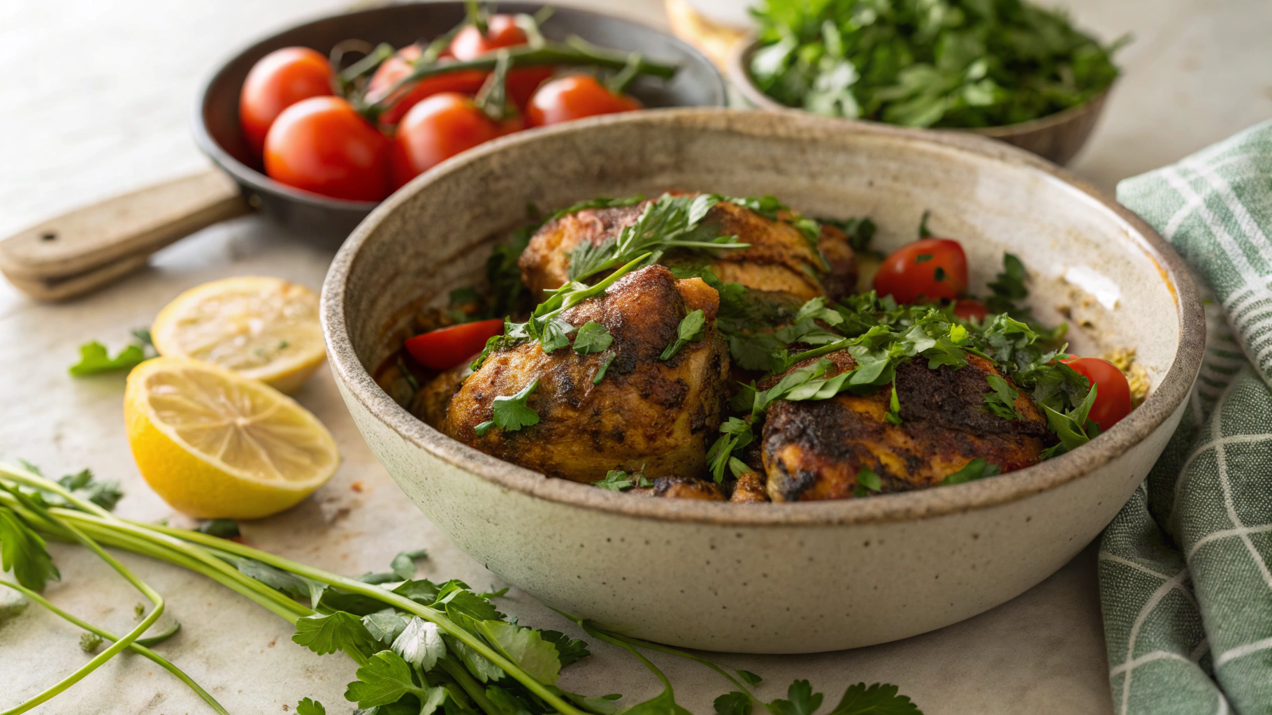 Keto Chermoula Baked Chicken Thighs