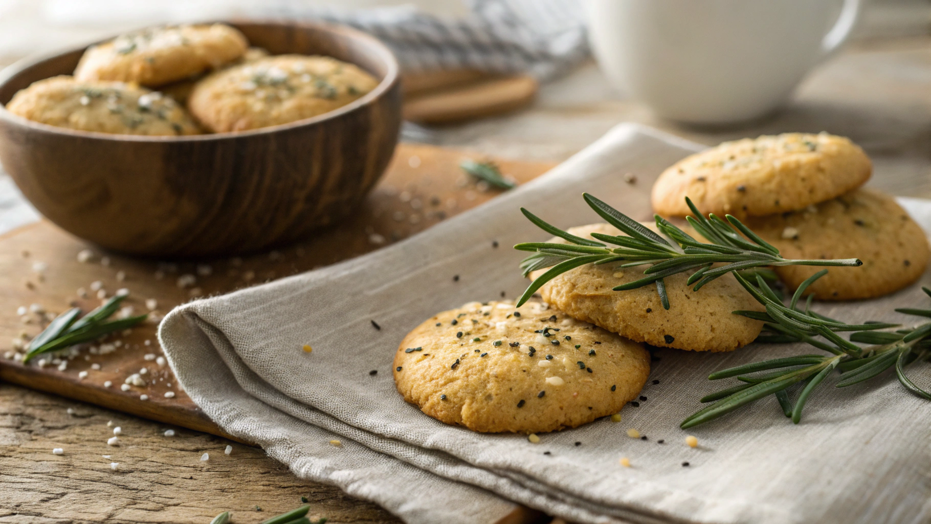 Keto Chia, Lemon and Rosemary Cookies