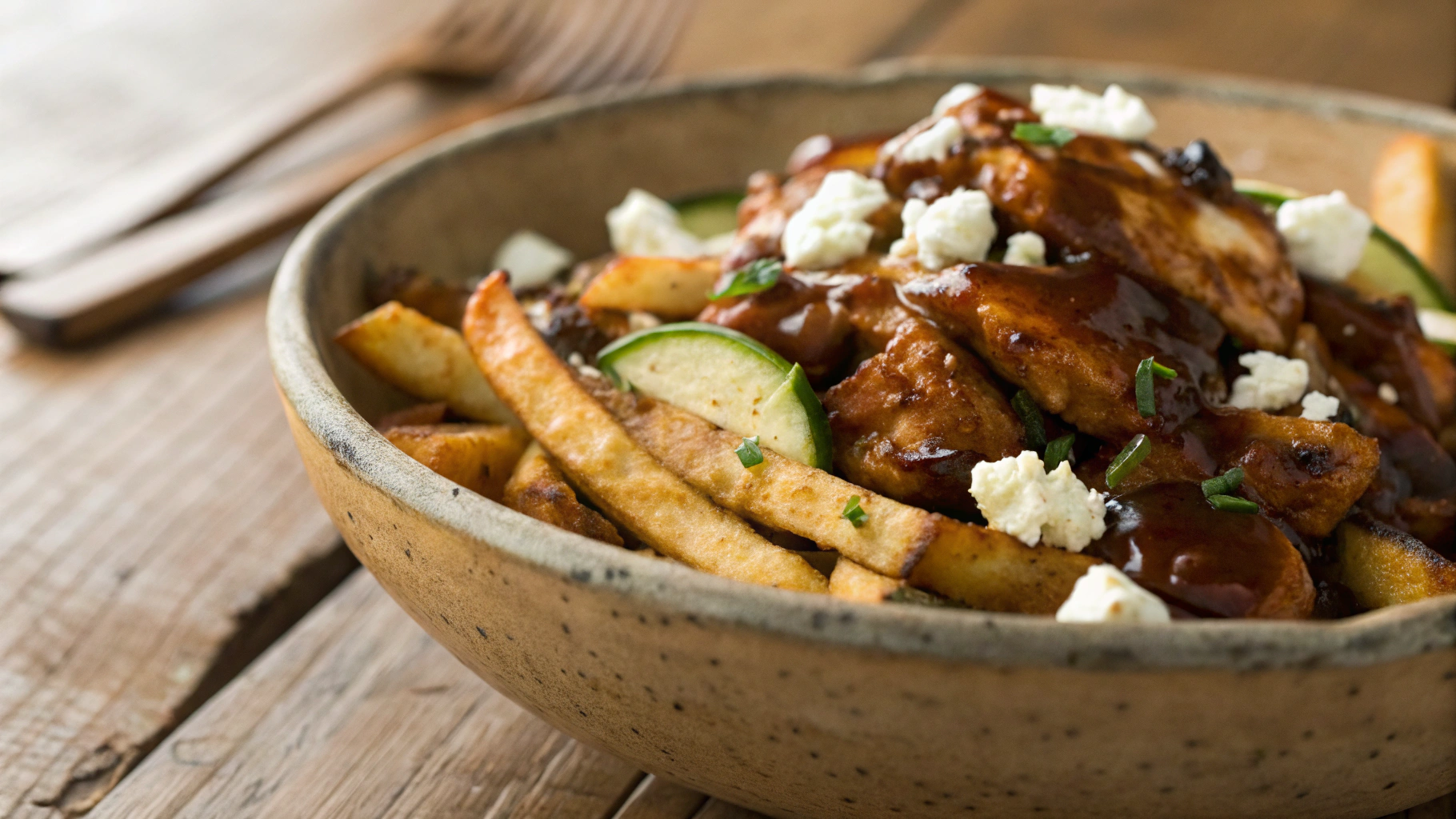 Keto Chicken and Feta Poutine