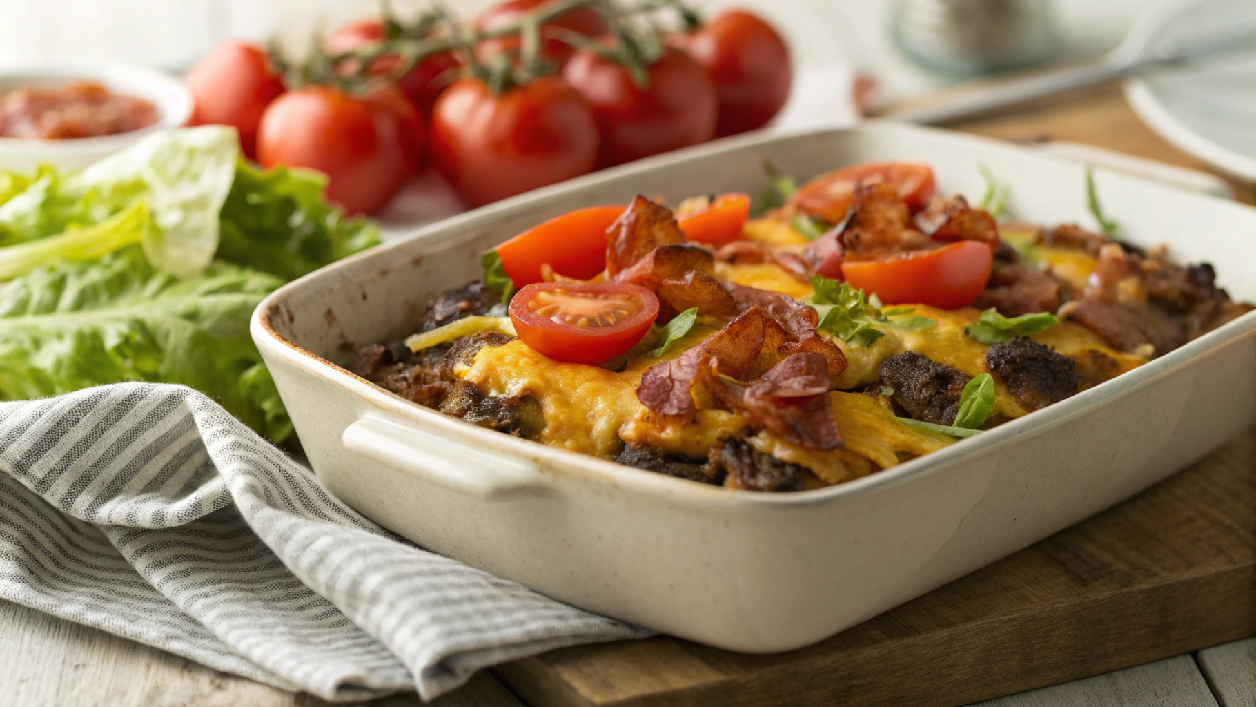 Keto Chicken Bacon Cheeseburger Casserole