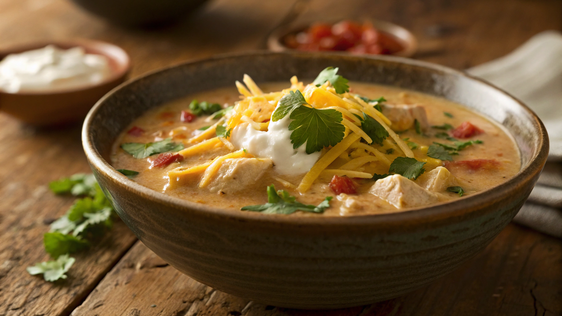 Keto Chicken Queso Soup