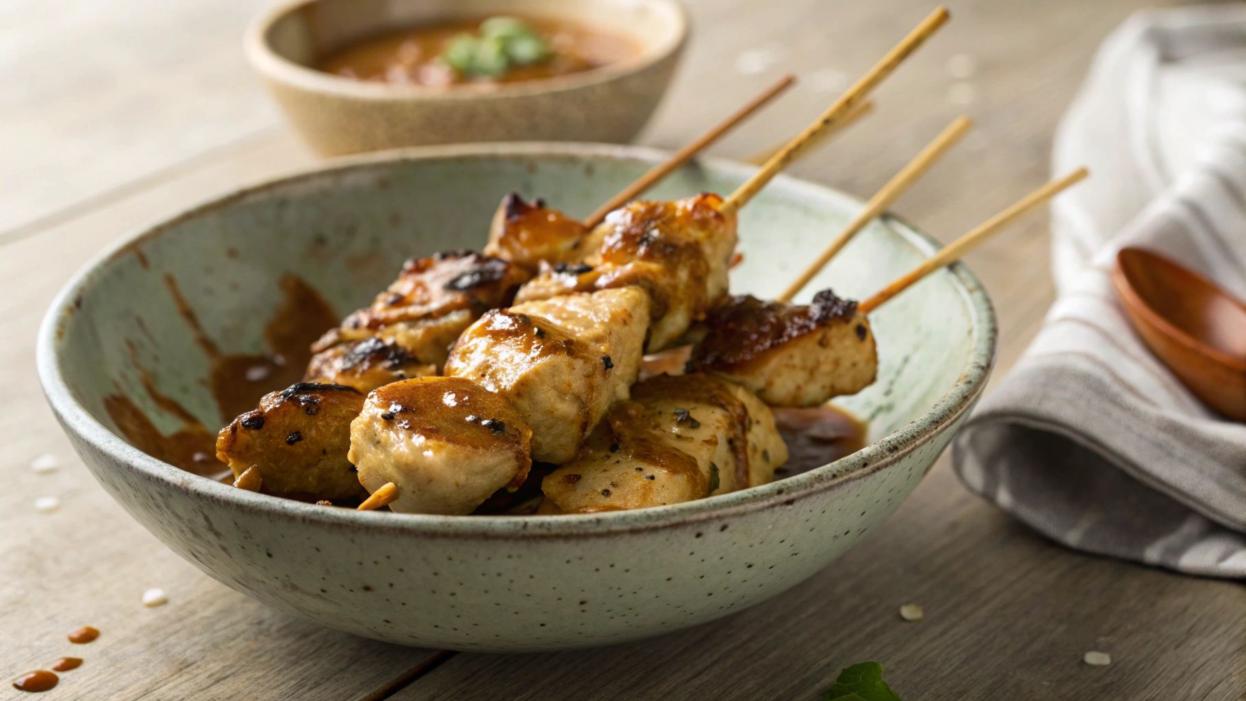 Keto Chicken Satay Skewers
