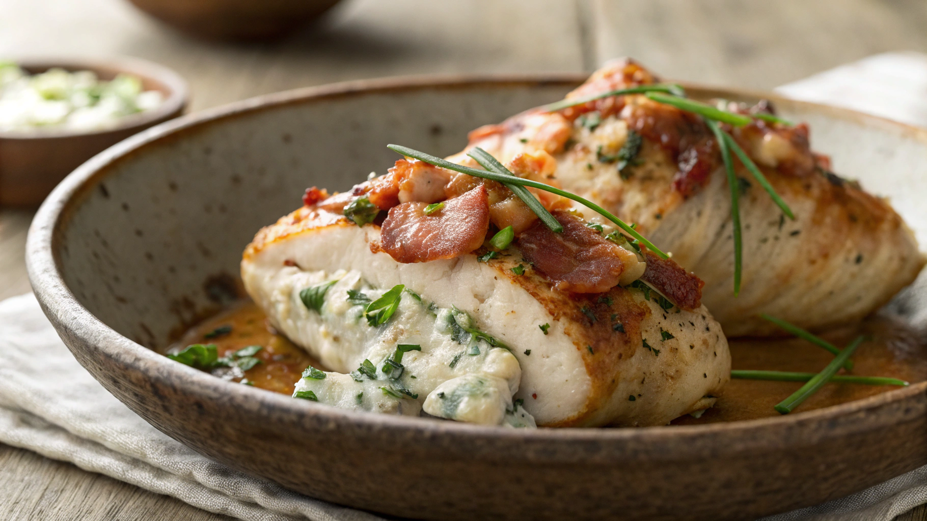 Keto Chicken Stuffed with Blue Cheese Spinach and Bacon
