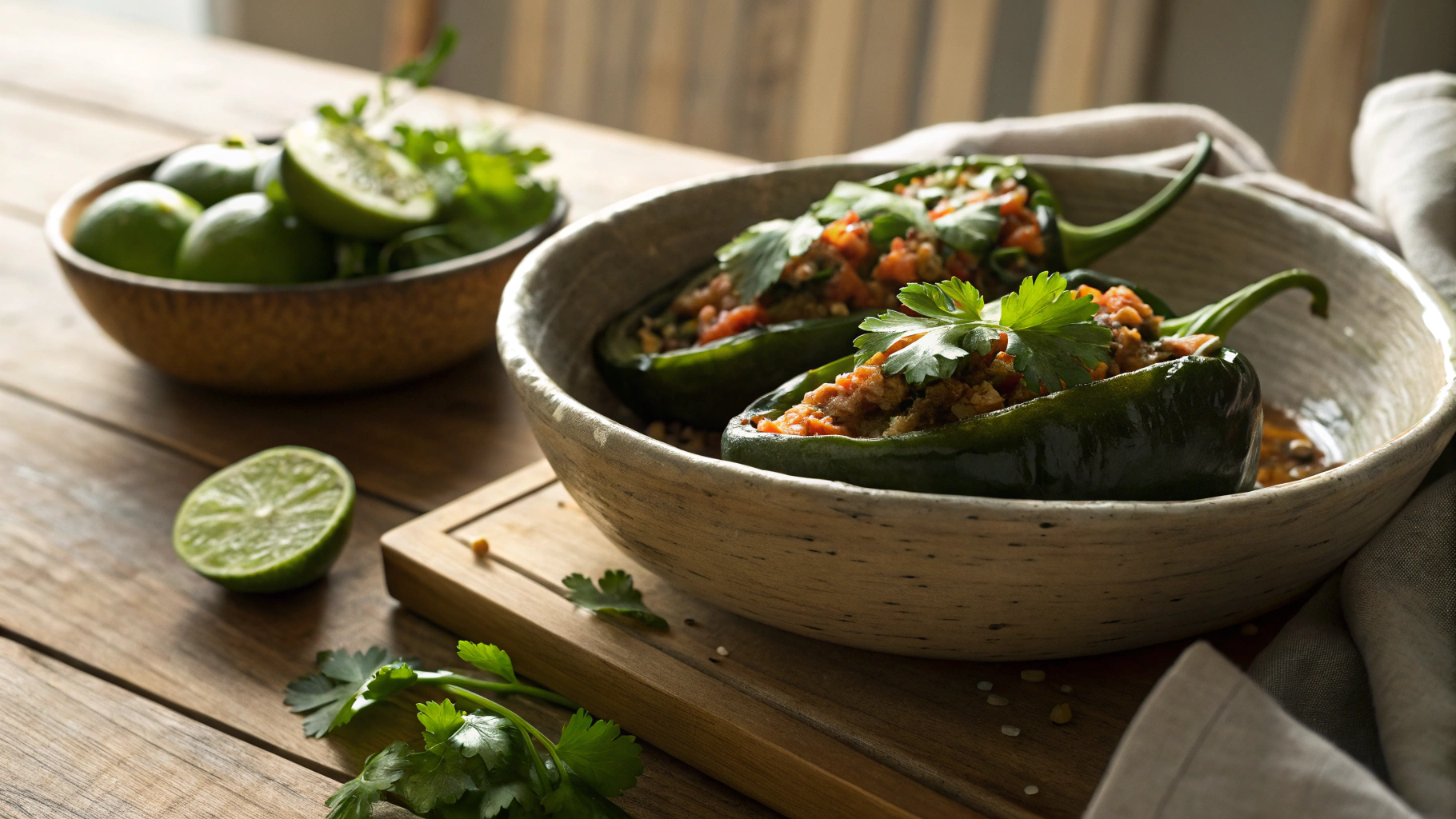 Keto Chicken Taco Stuffed Poblano Peppers