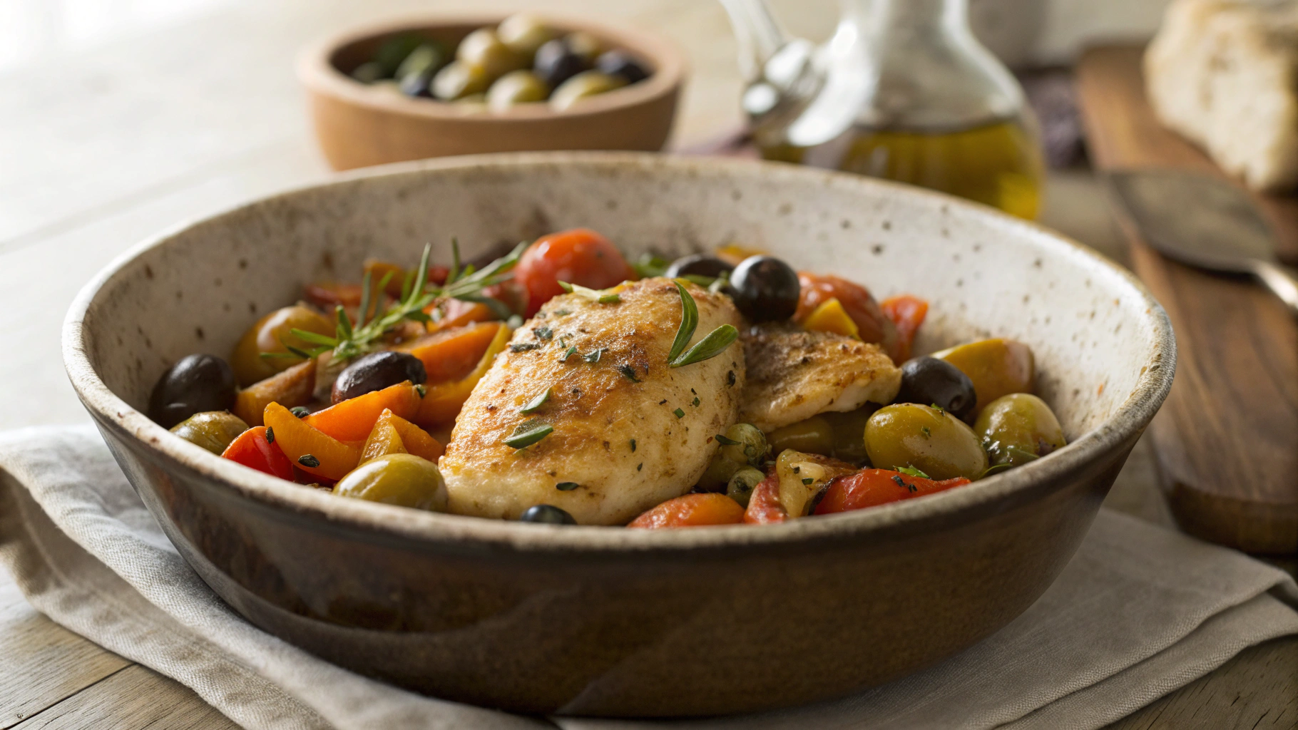 Keto Chicken Thighs With Olives, Artichokes and Zucchini