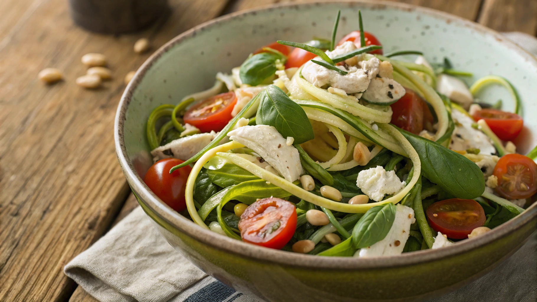 Keto Chicken, Tomato And Basil Pasta Salad