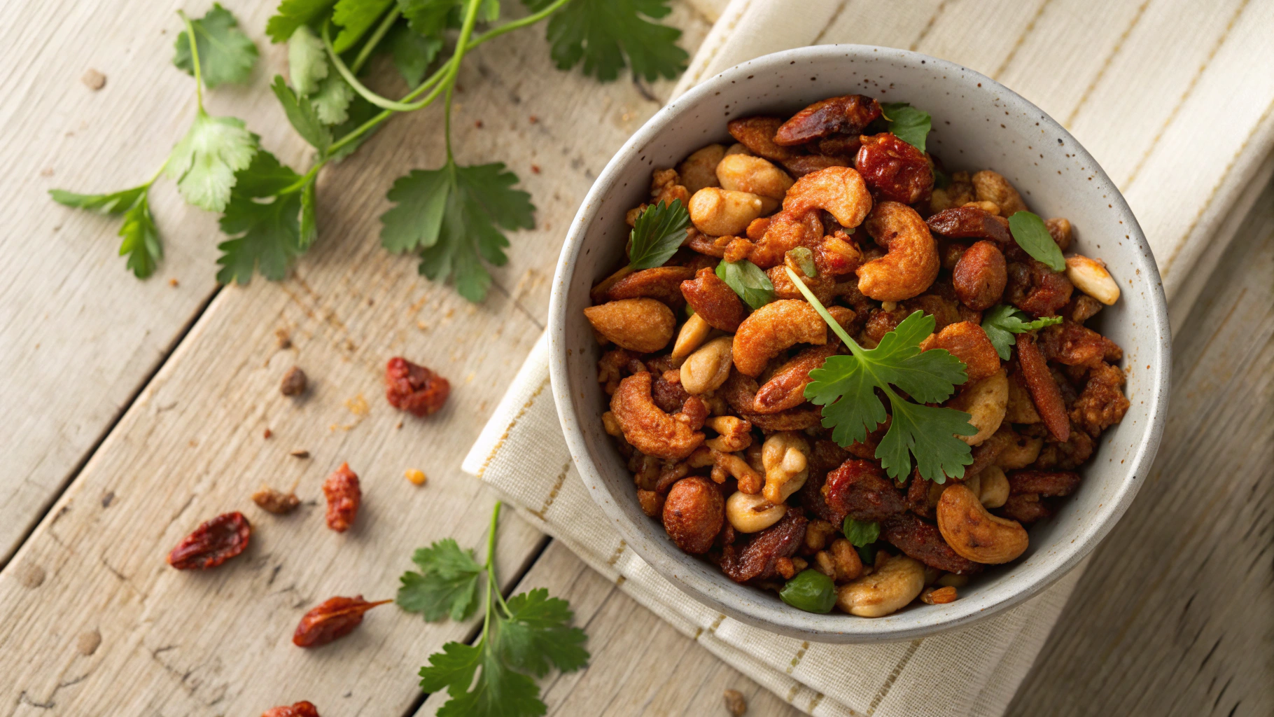 Keto Chili Garlic Snack Mix