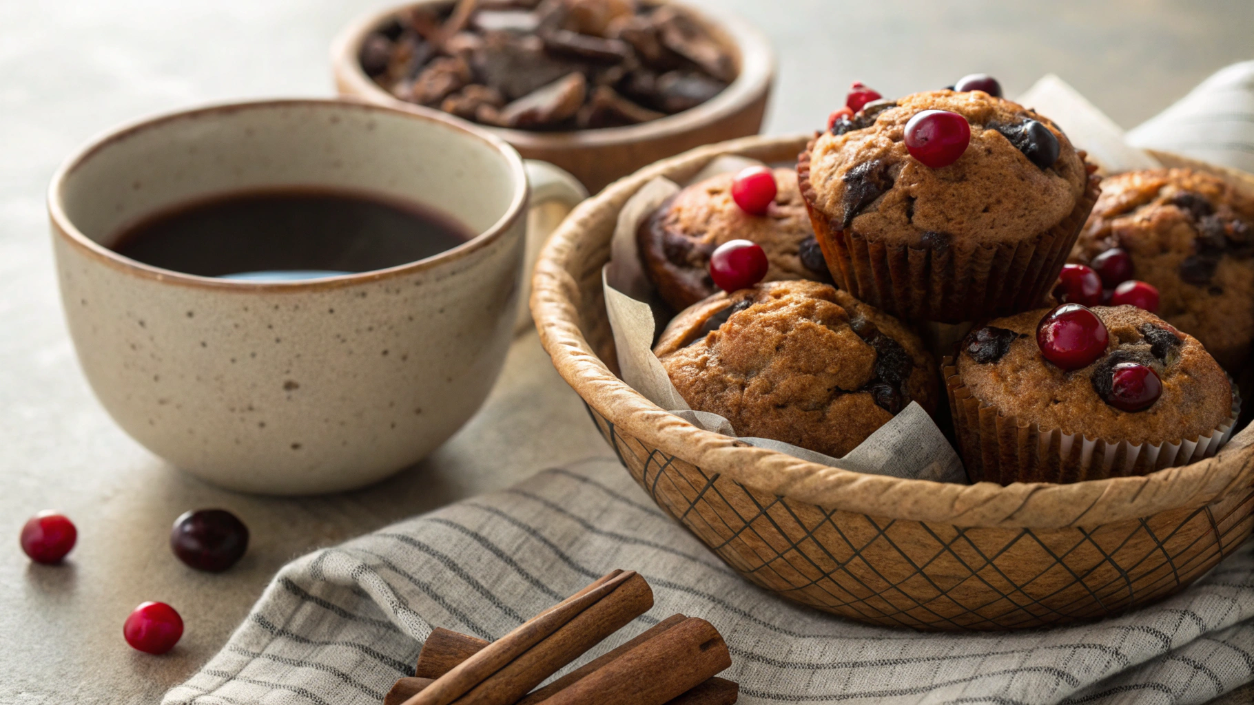 Keto Chocolate And Cranberry Muffins