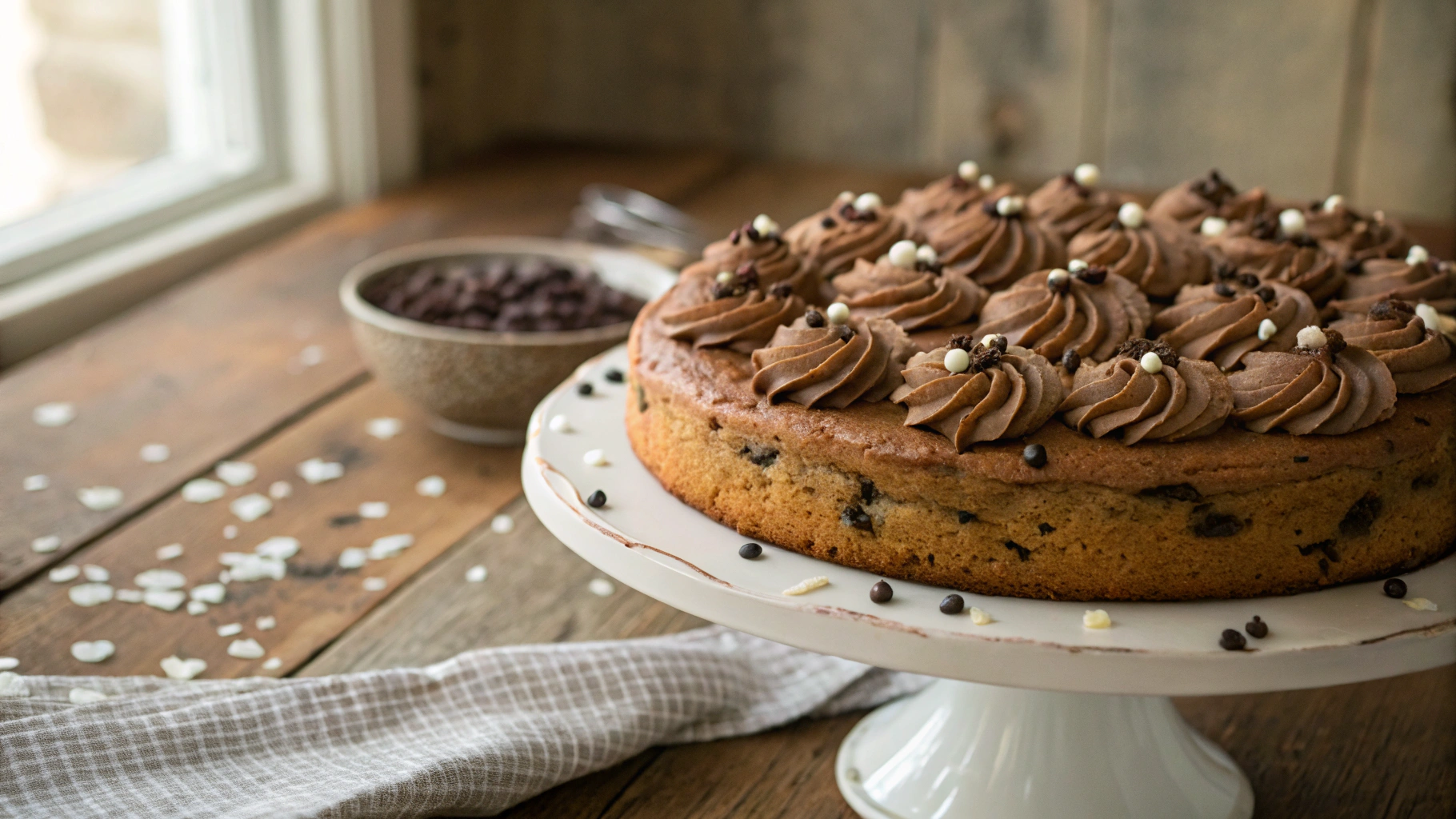 Low Carb Chocolate Chip Cookie Cake