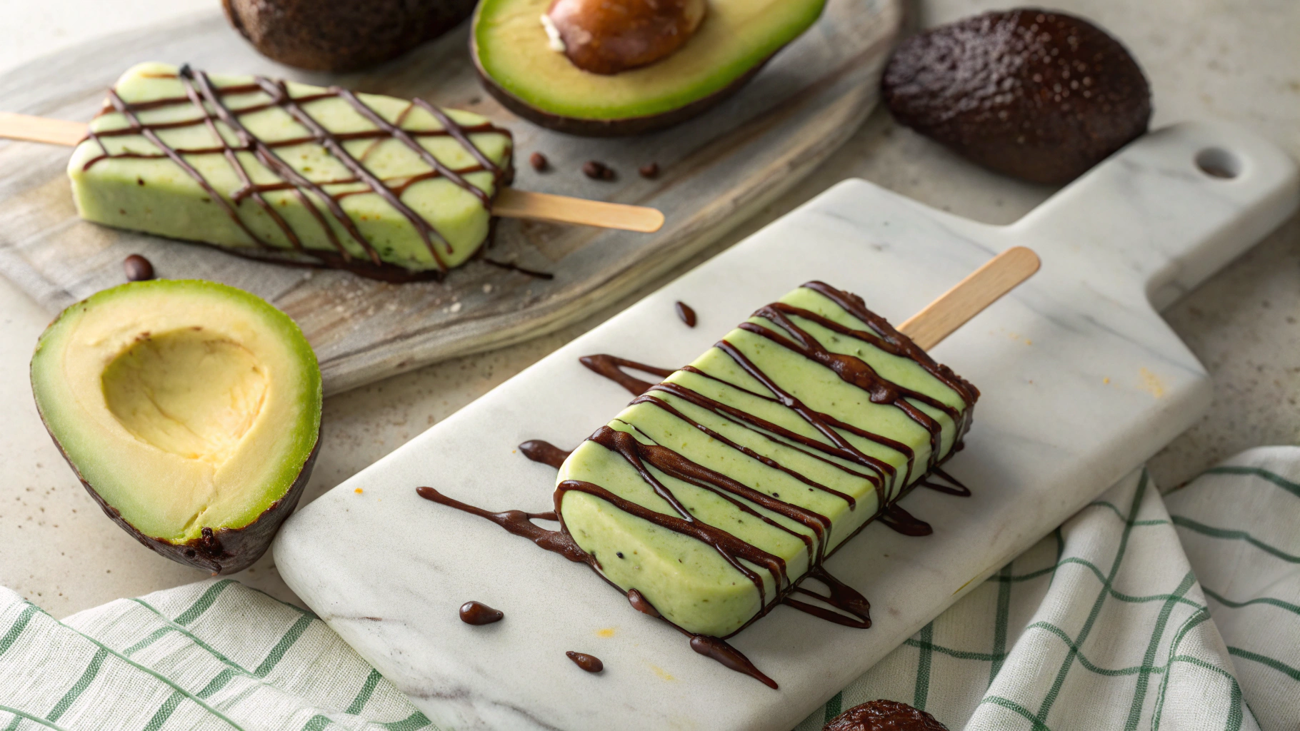 Keto Chocolate Drizzled Avocado Treats