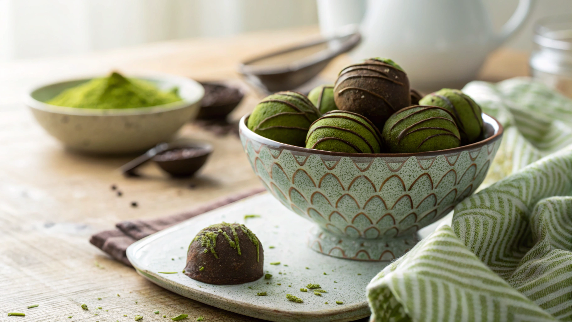 Keto Chocolate Matcha Bites