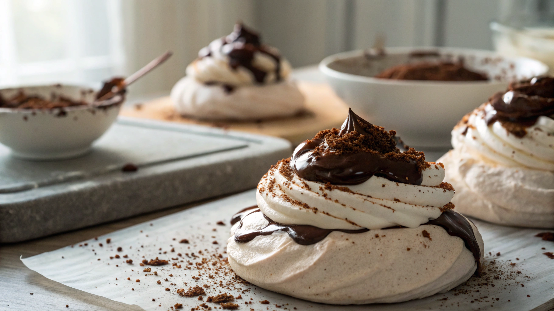 Low Carb Chocolate Pavlovas