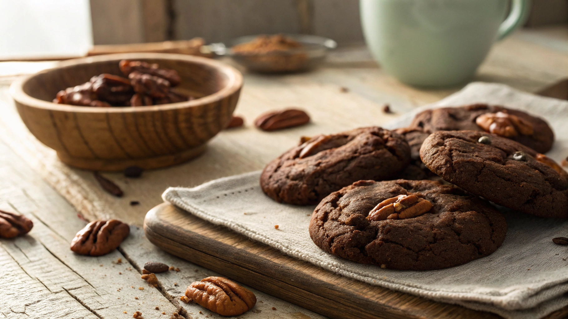 Keto Chocolate Pecan Cookies