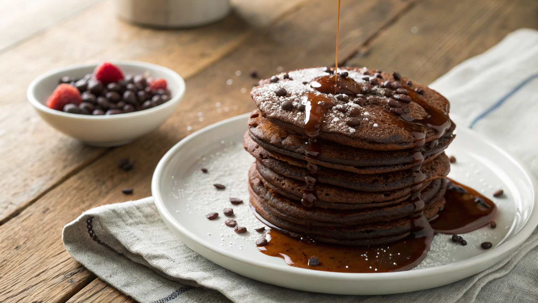 Keto Chocolate Protein Pancakes