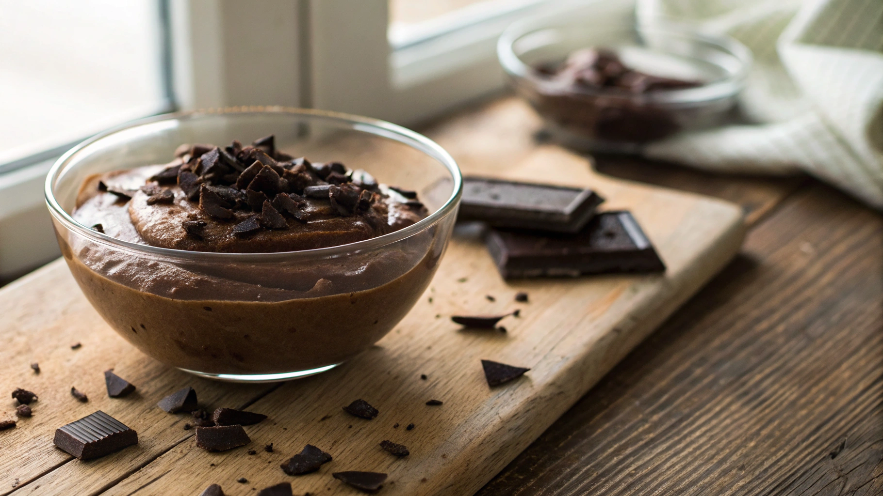 Low Carb Chocolate Pudding with Chopped Dark Chocolate
