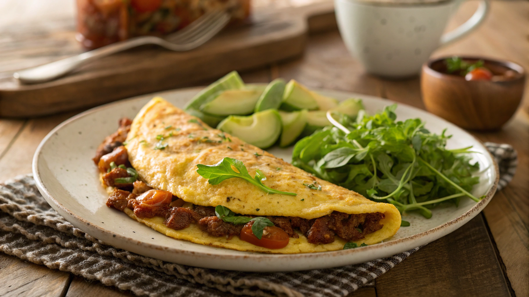Keto Chorizo and Bell Pepper Omelet