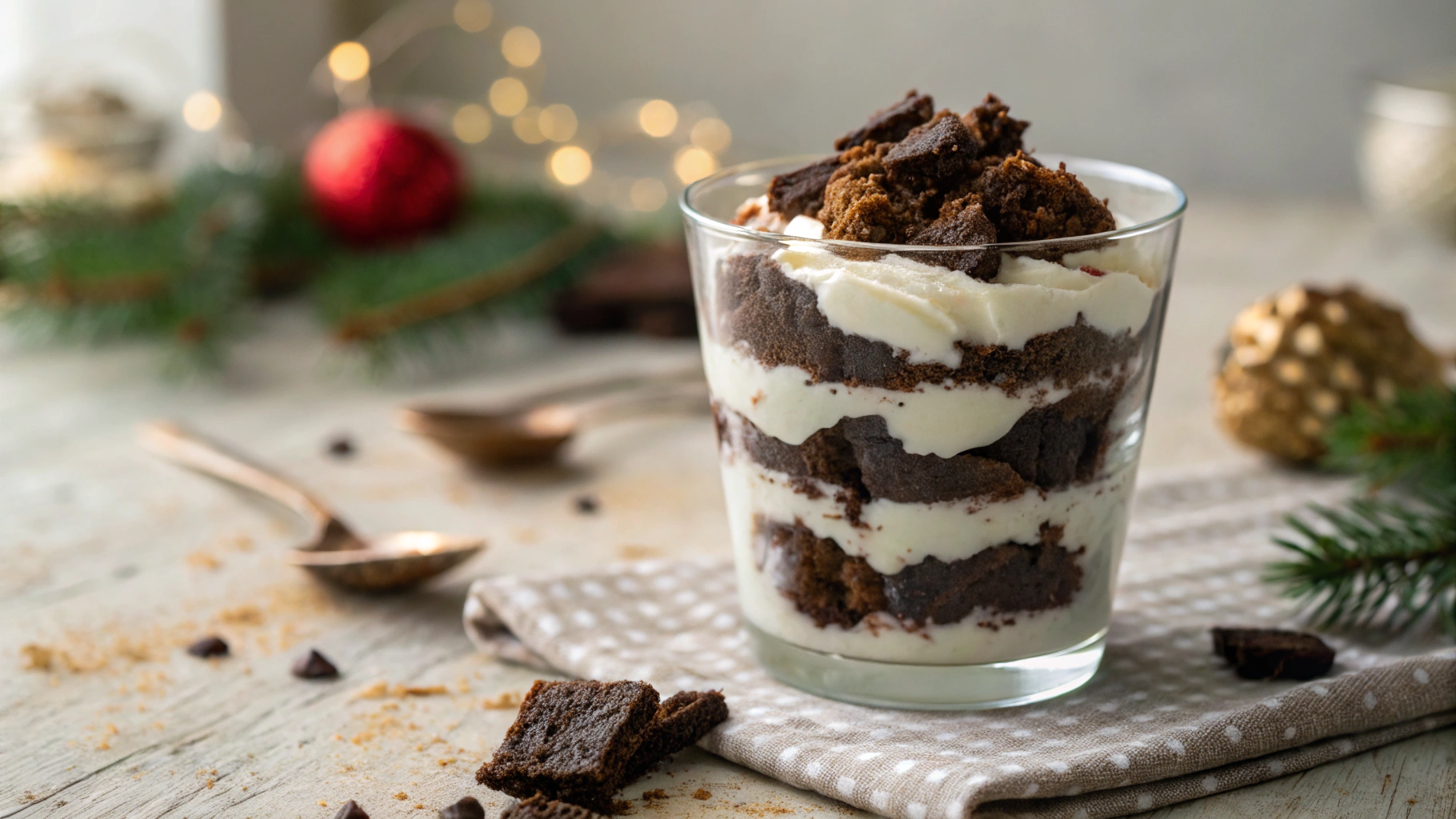 Keto Christmas Brownie Parfait