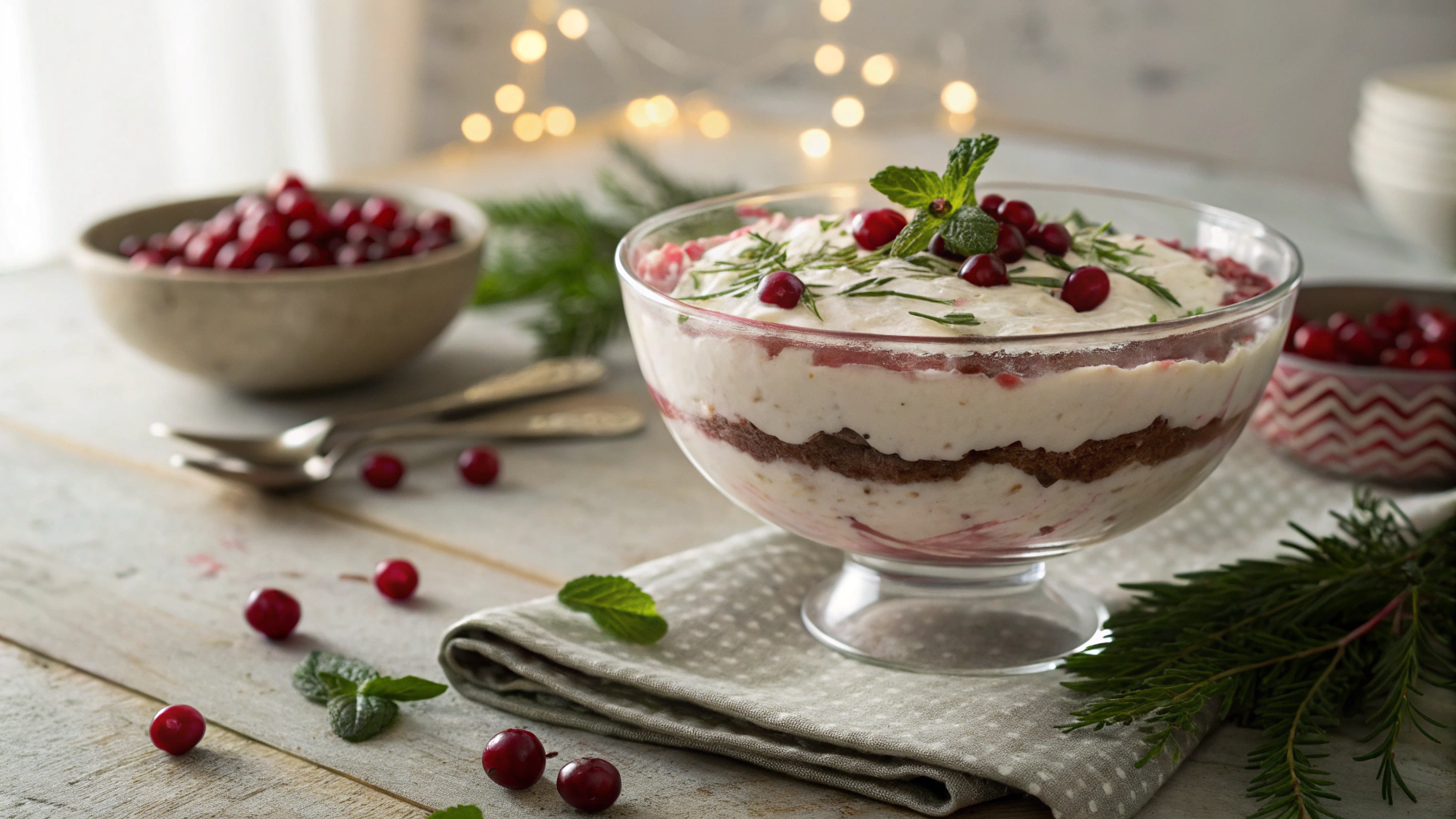 Low Carb Christmas Layered Peppermint Mousse