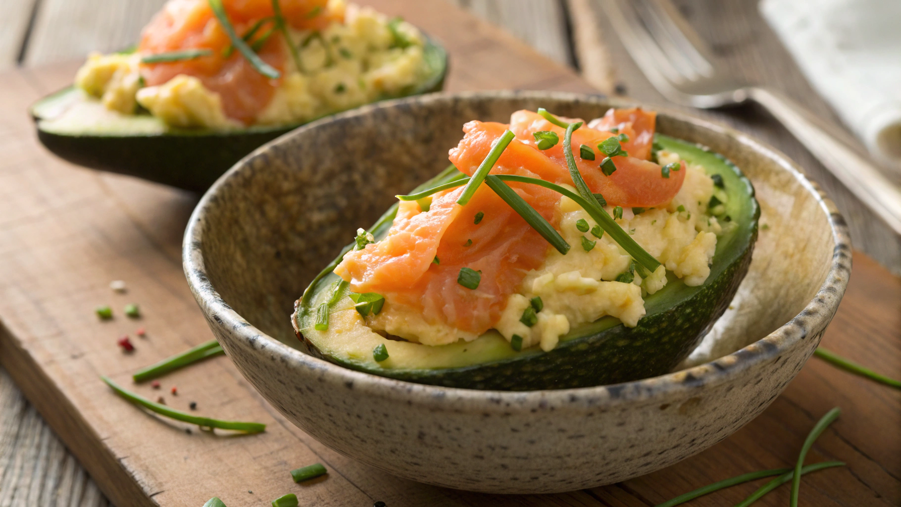 Keto Christmas Salmon and Avocado Breakfast Boats