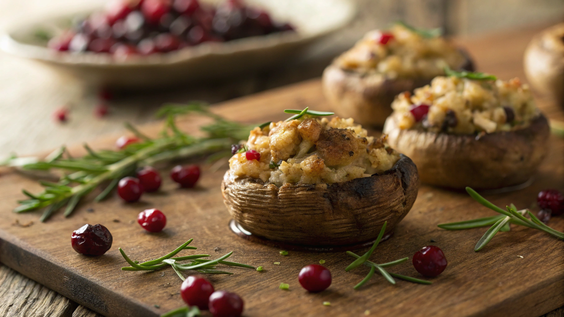Low Carb Christmas Stuffed Mushrooms